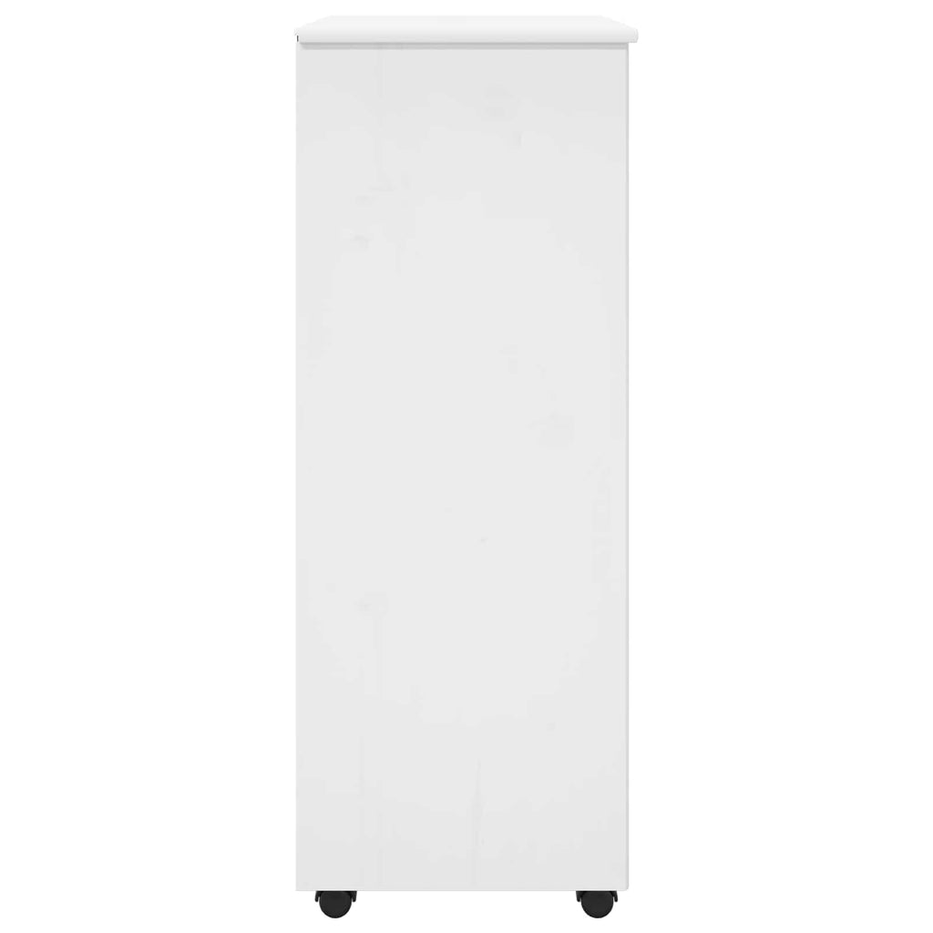 vidaXL Rolkowa szafka Biały 53 x 39 x 103 cm Lite drewno sosnowe