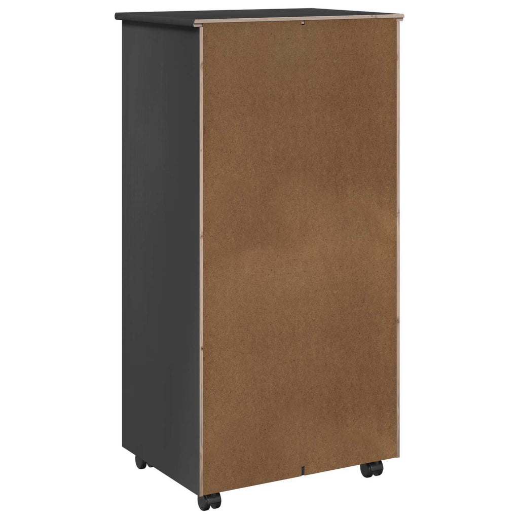 vidaXL Rolkowa szafka Szary 53 x 39 x 103 cm Lite drewno sosnowe