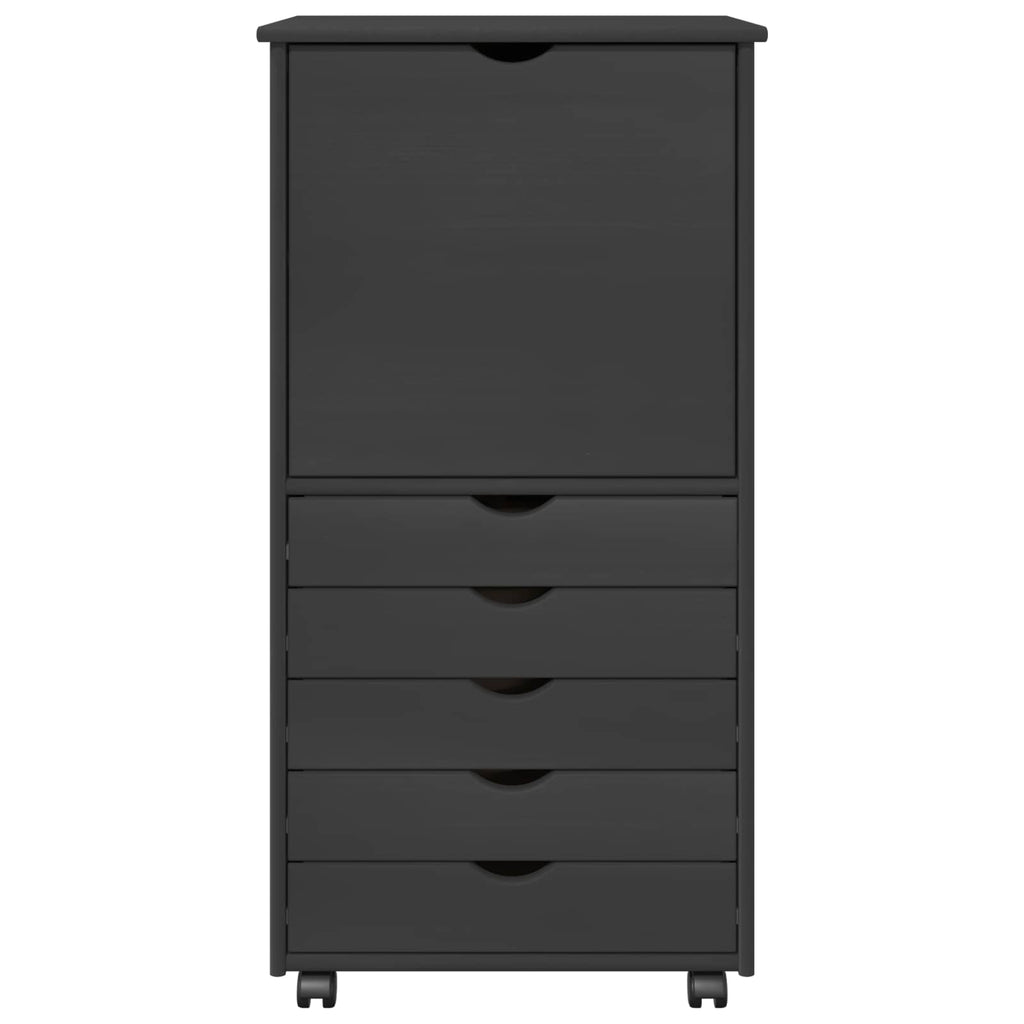 vidaXL Rolkowa szafka Szary 53 x 39 x 103 cm Lite drewno sosnowe