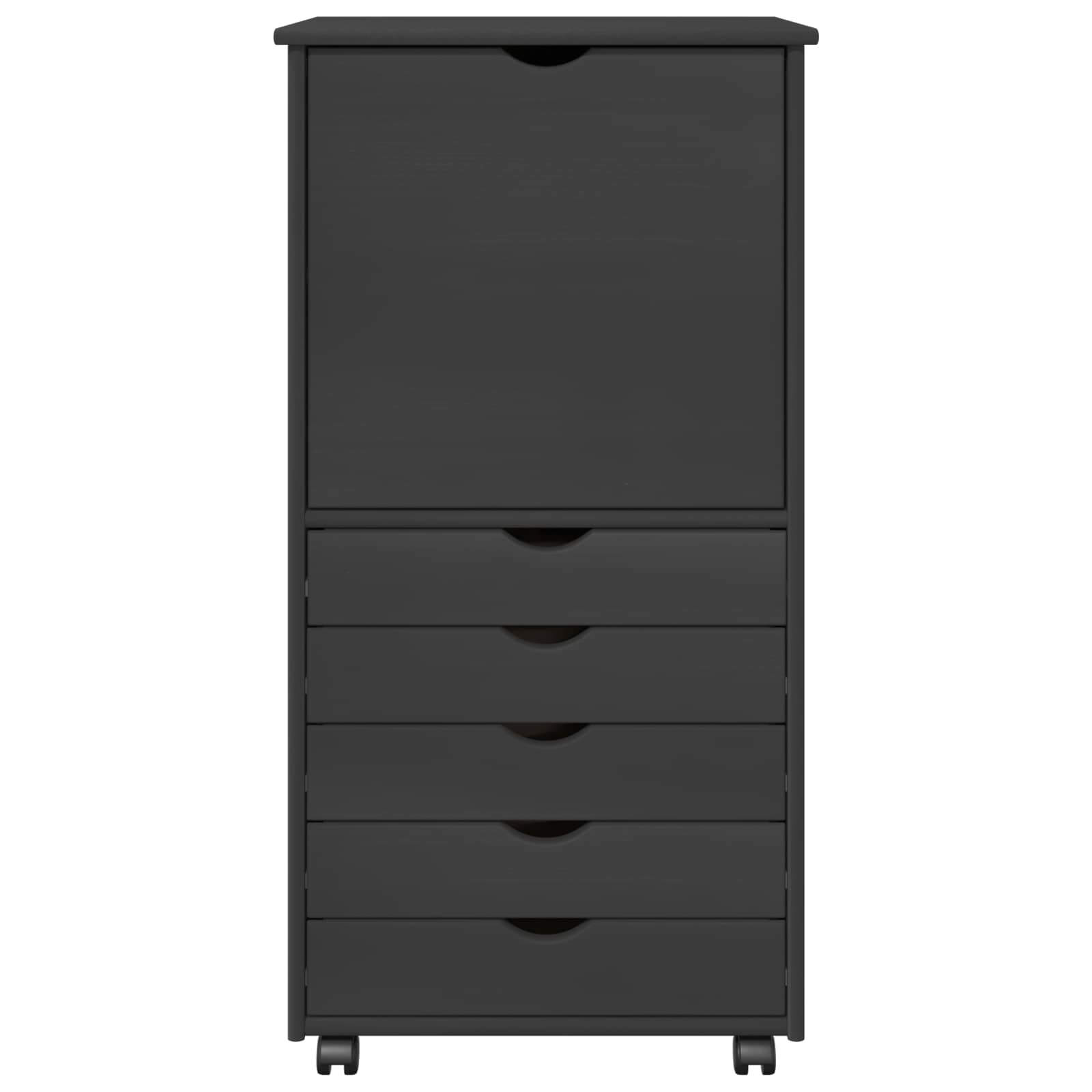 vidaXL Rolkowa szafka Szary 53 x 39 x 103 cm Lite drewno sosnowe
