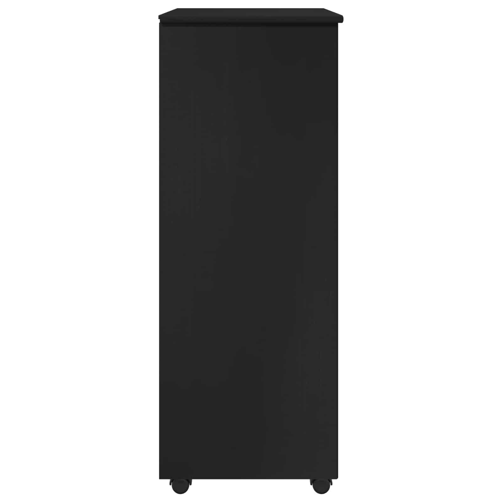 vidaXL Rolkowa szafka Czarny 53 x 39 x 103 cm Lite drewno sosnowe