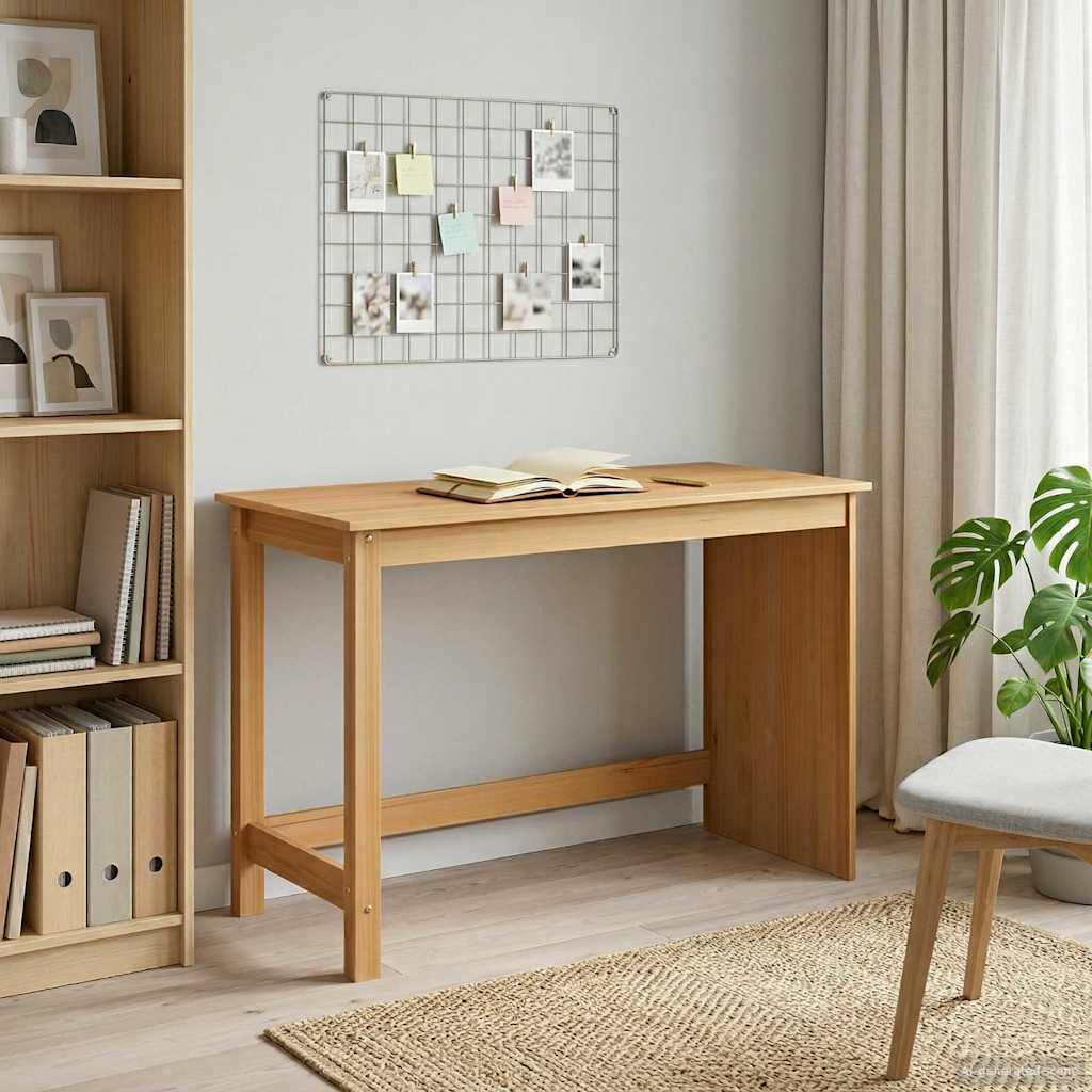 vidaXL Biurko Miodowy brąz 112 x 50 x 75 cm Lite drewno sosnowe