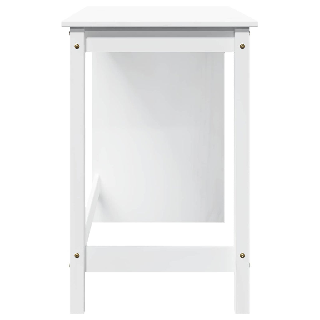 vidaXL Biurko Biały 112 x 50 x 75 cm Lite drewno sosnowe