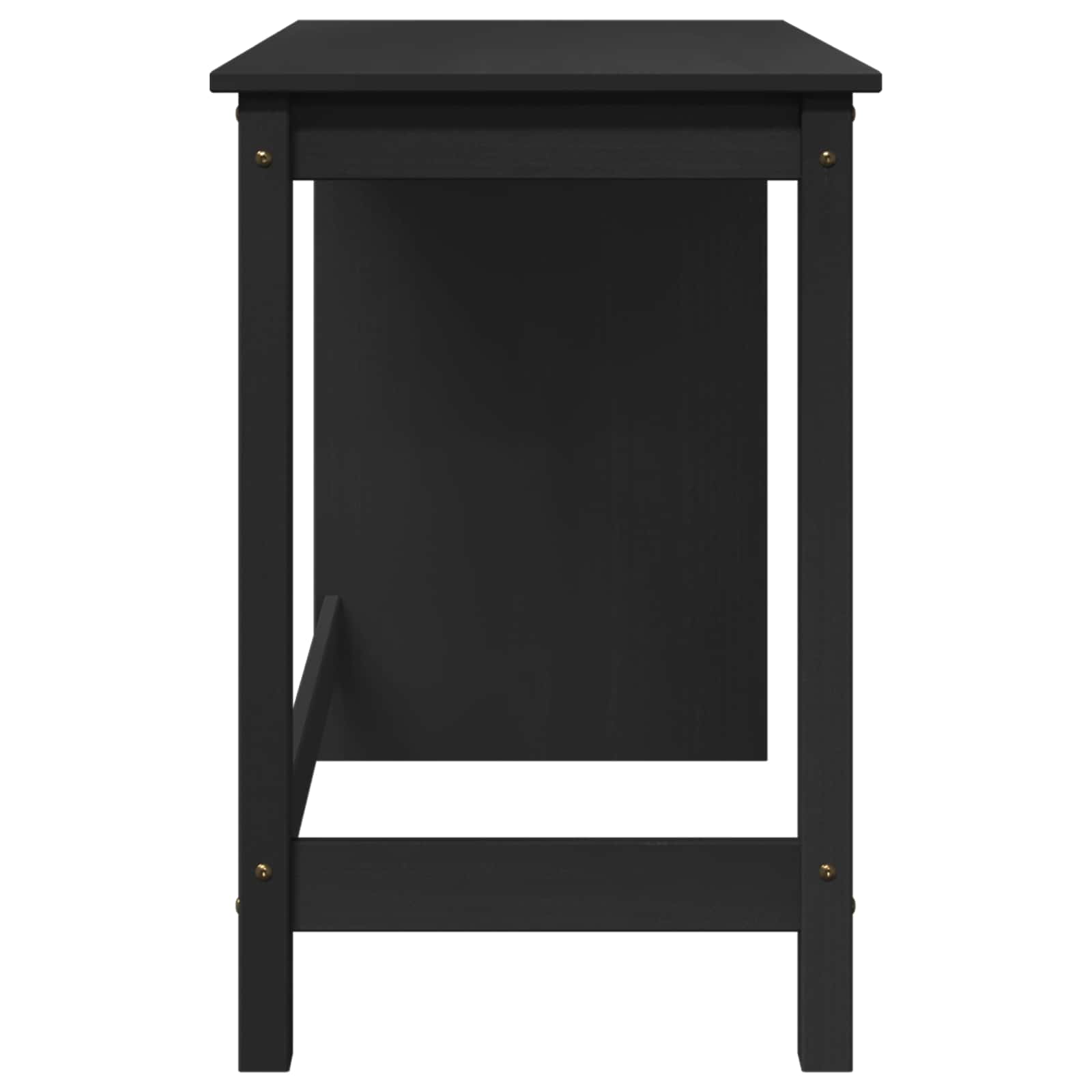 vidaXL Biurko Czarny 112 x 50 x 75 cm Lite drewno sosnowe