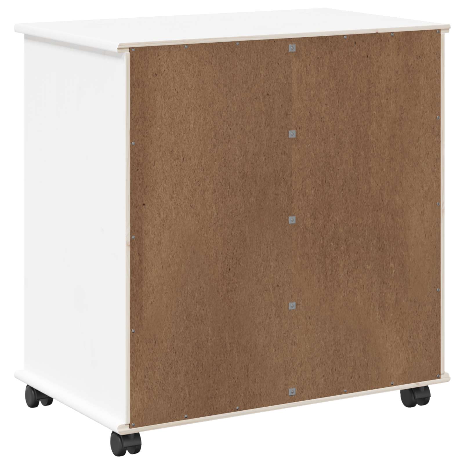 vidaXL Rolkowa szafka Biały 63,5 x 39 x 65,5 cm Lite drewno sosnowe