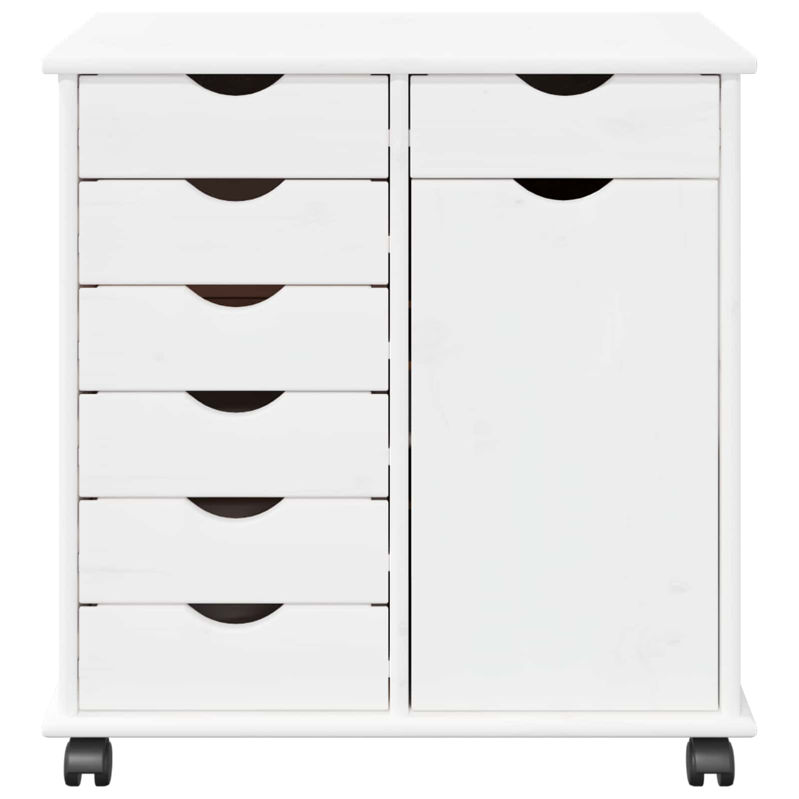 vidaXL Rolkowa szafka Biały 63,5 x 39 x 65,5 cm Lite drewno sosnowe