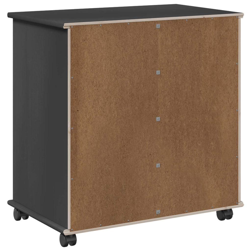 vidaXL Rolkowa szafka Szary 63,5 x 39 x 65,5 cm Lite drewno sosnowe