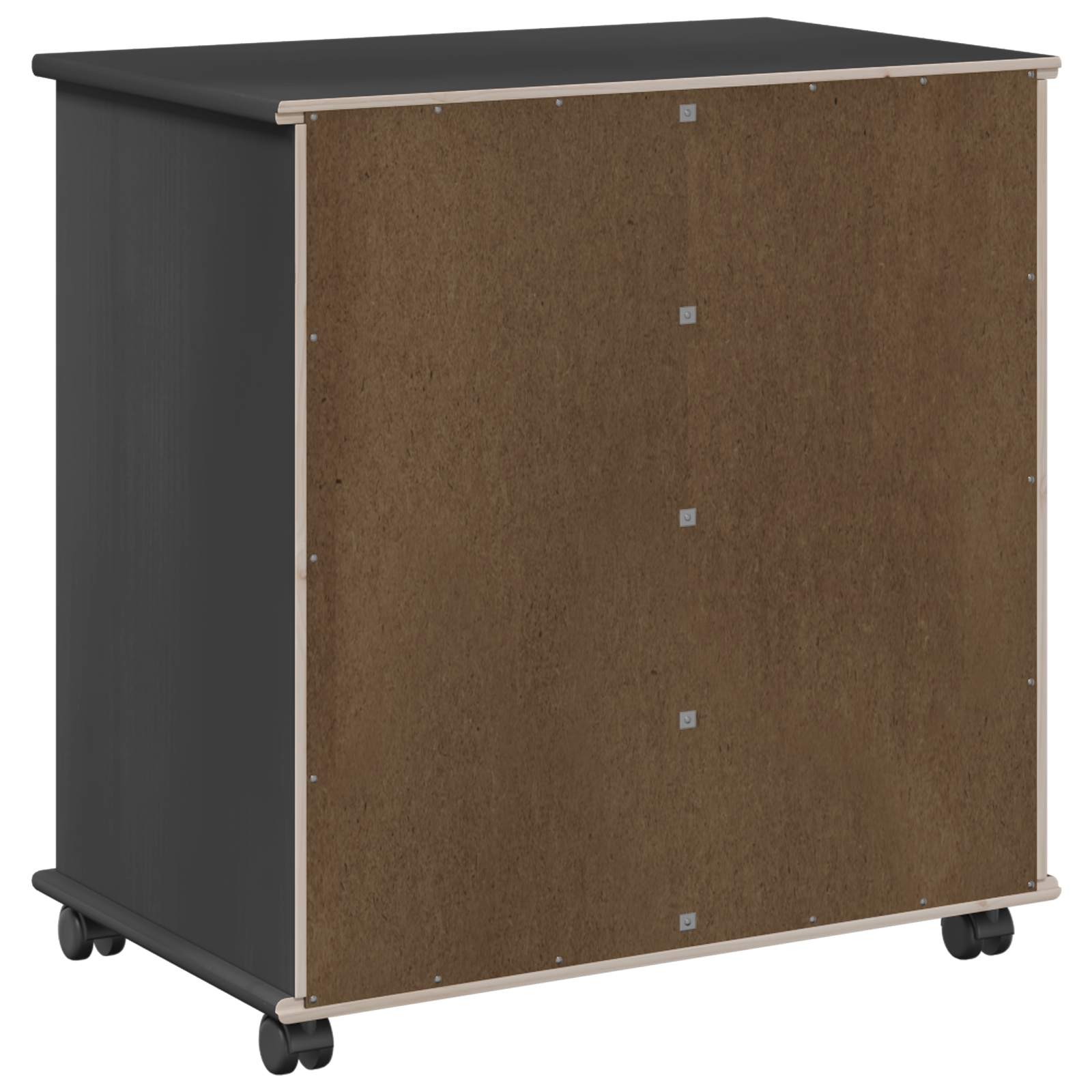 vidaXL Rolkowa szafka Czarny 63,5 x 39 x 65,5 cm Lite drewno sosnowe