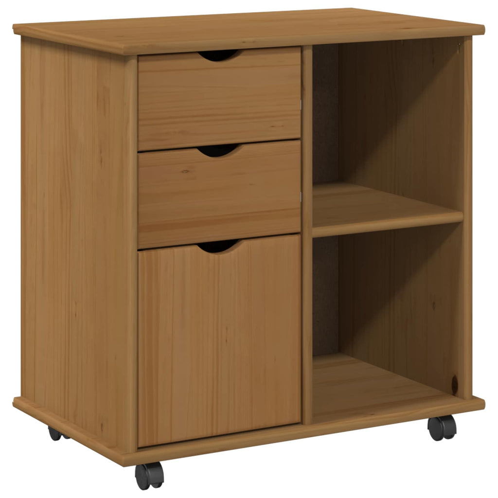 vidaXL Rolkowa szafka z kołem Miodowy brąz 63,5 x 39 x 65,5 cm