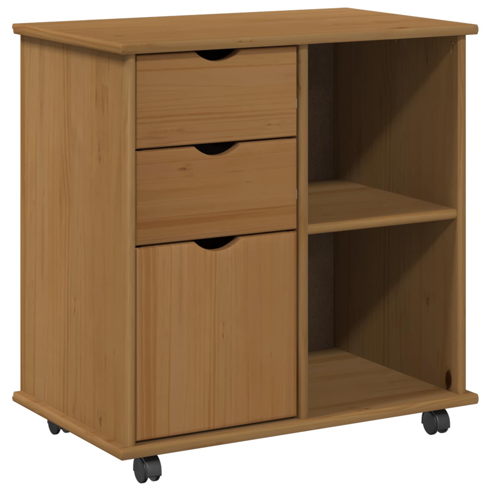 vidaXL Rolkowa szafka z kołem Miodowy brąz 63,5 x 39 x 65,5 cm