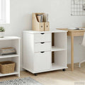vidaXL Rolkowa szafka Biały 63,5 x 39 x 65,5 cm Lite drewno sosnowe