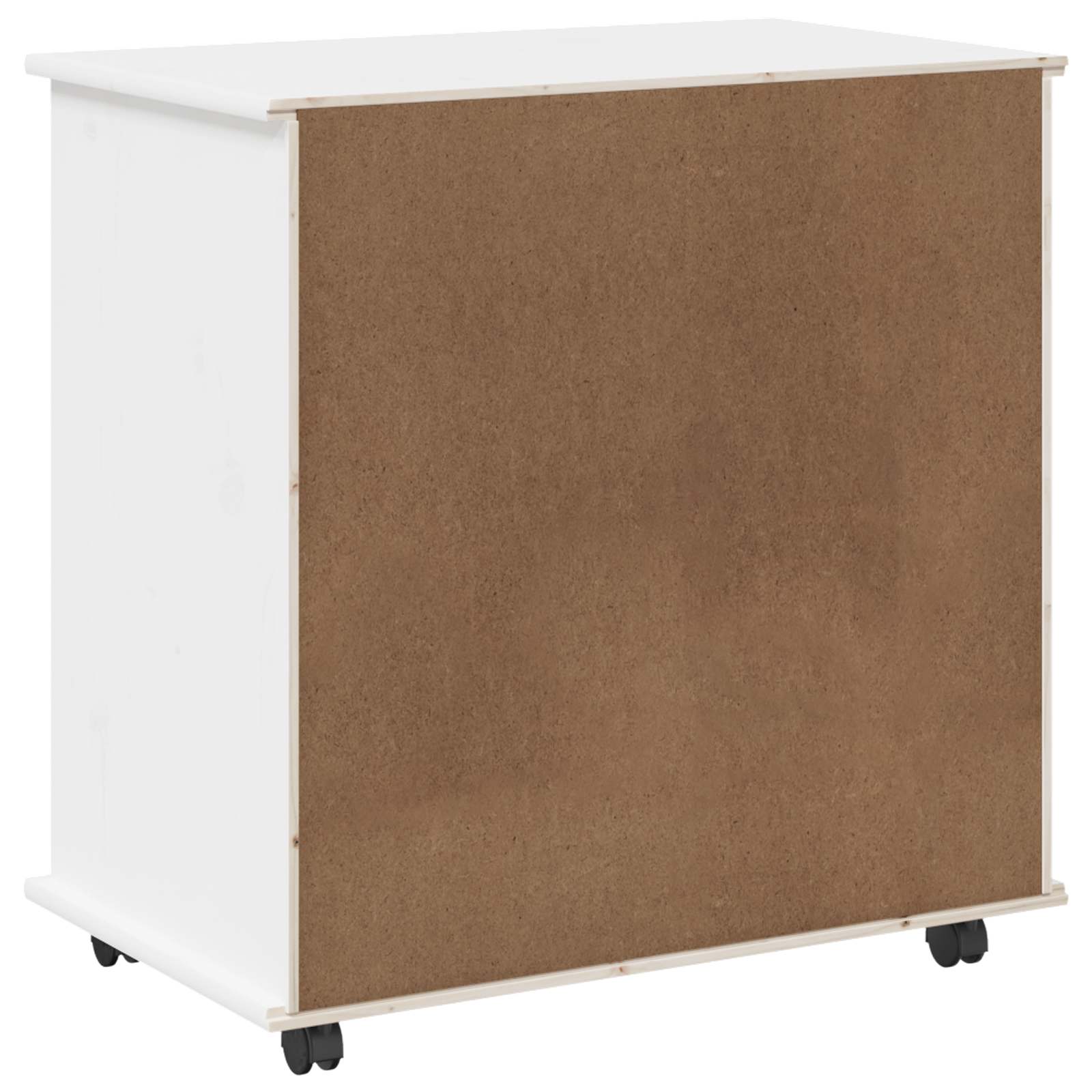 vidaXL Rolkowa szafka Biały 63,5 x 39 x 65,5 cm Lite drewno sosnowe