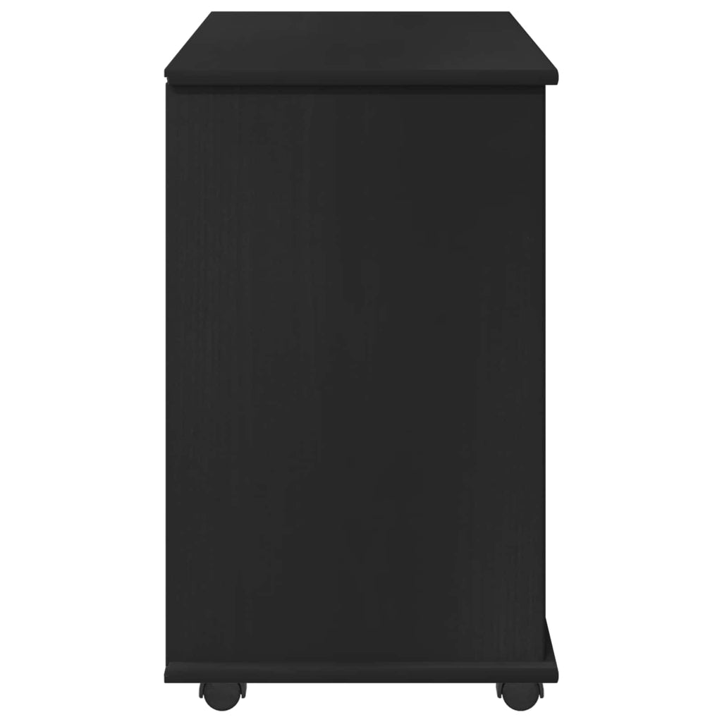 vidaXL Rolkowa szafka Czarny 63,5 x 39 x 65,5 cm Lite drewno sosnowe