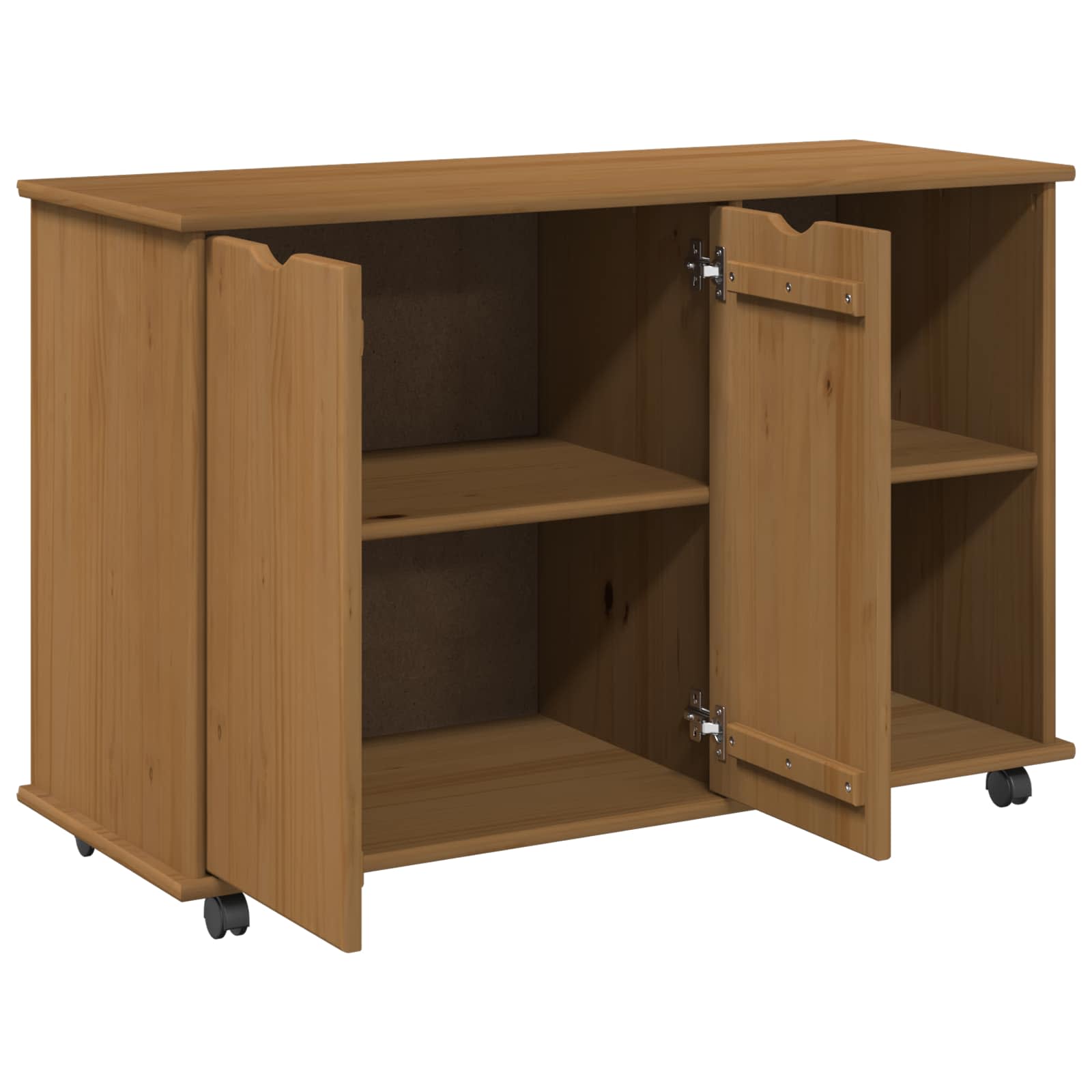 vidaXL Rolkowa szafka z kołem Miodowy brąz 100 x 39 x 65,5 cm
