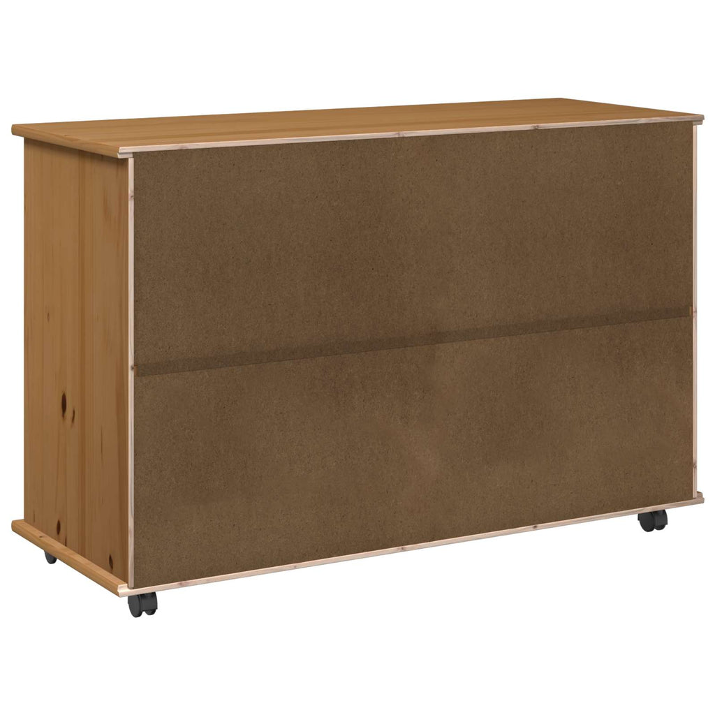 vidaXL Rolkowa szafka z kołem Miodowy brąz 100 x 39 x 65,5 cm