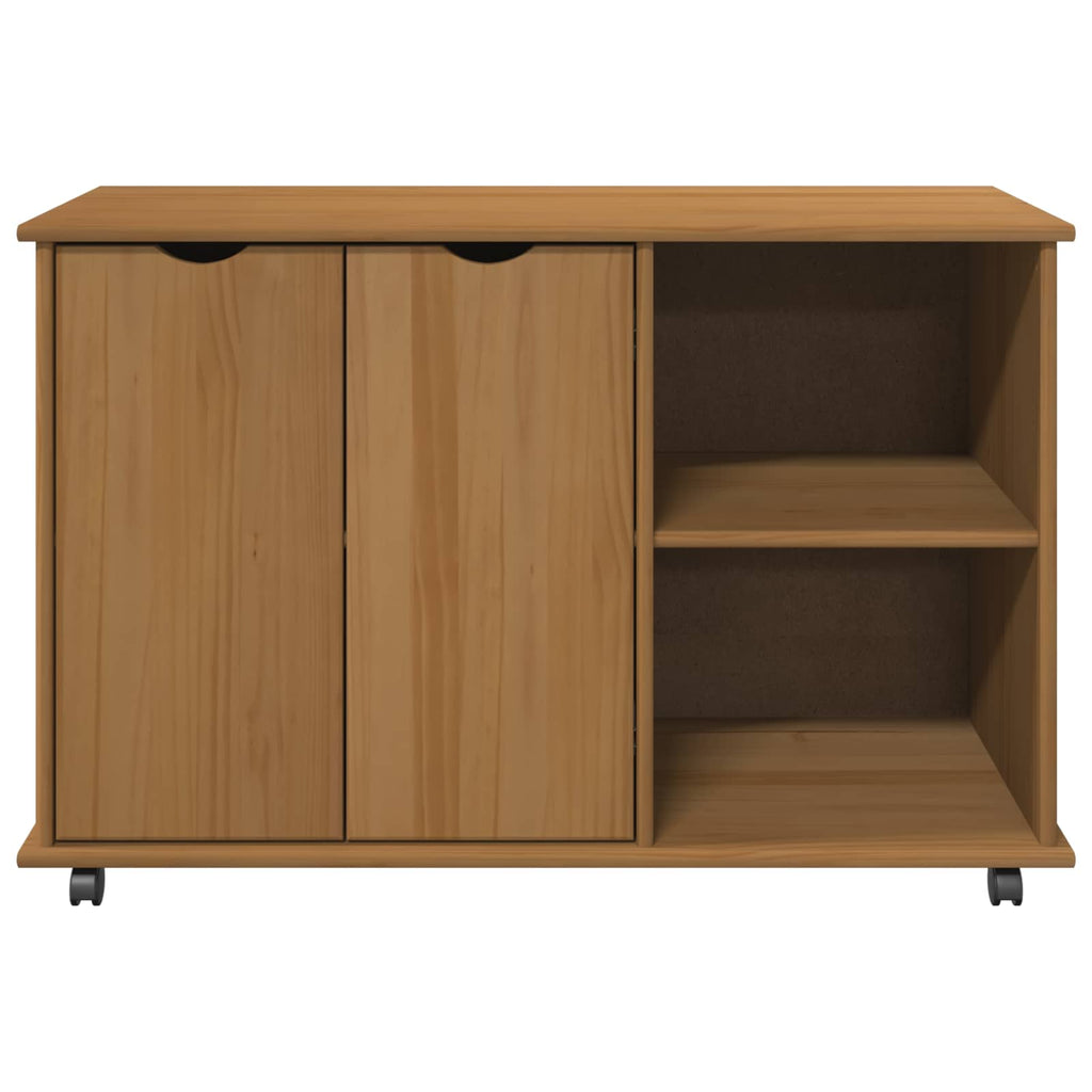 vidaXL Rolkowa szafka z kołem Miodowy brąz 100 x 39 x 65,5 cm