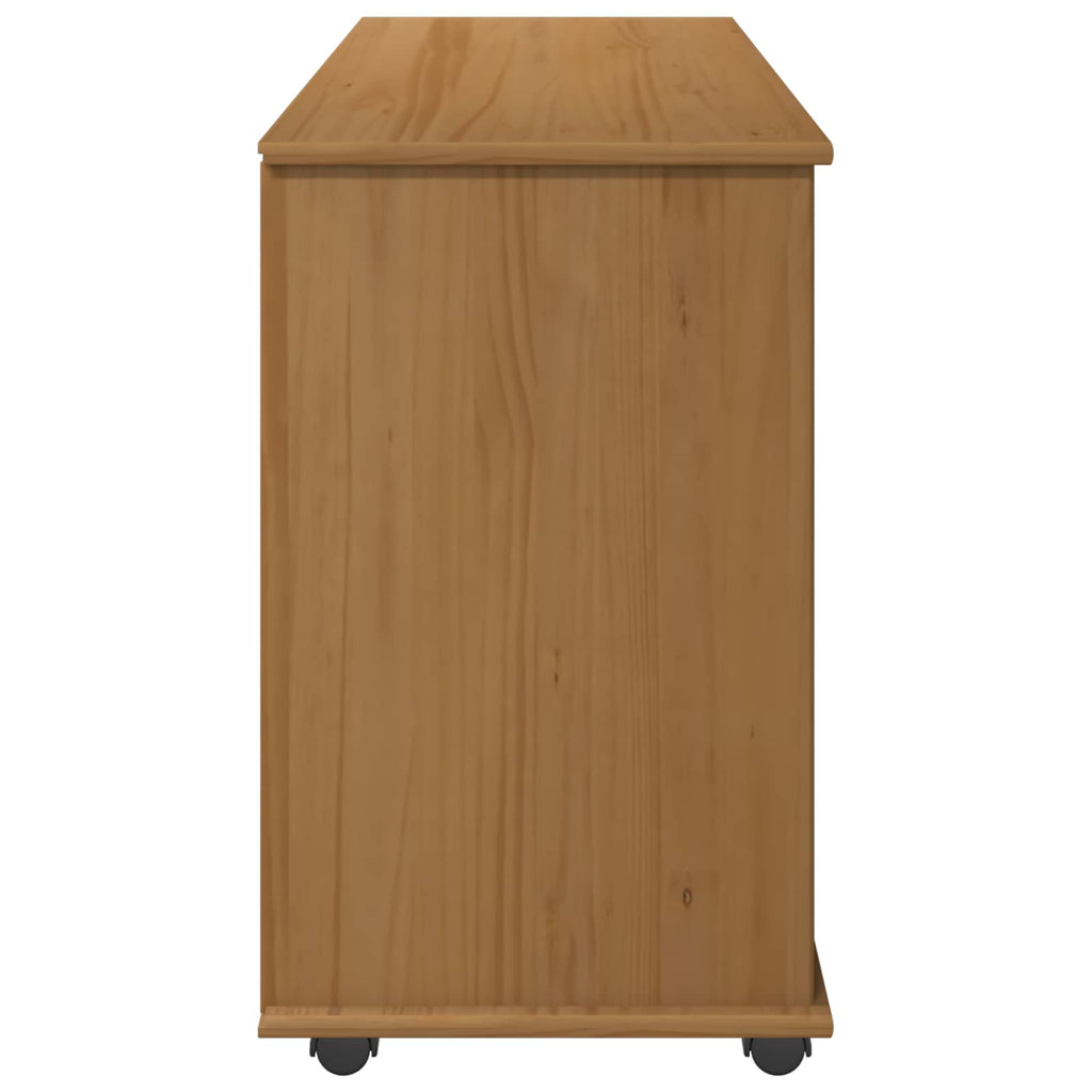 vidaXL Rolkowa szafka z kołem Miodowy brąz 100 x 39 x 65,5 cm