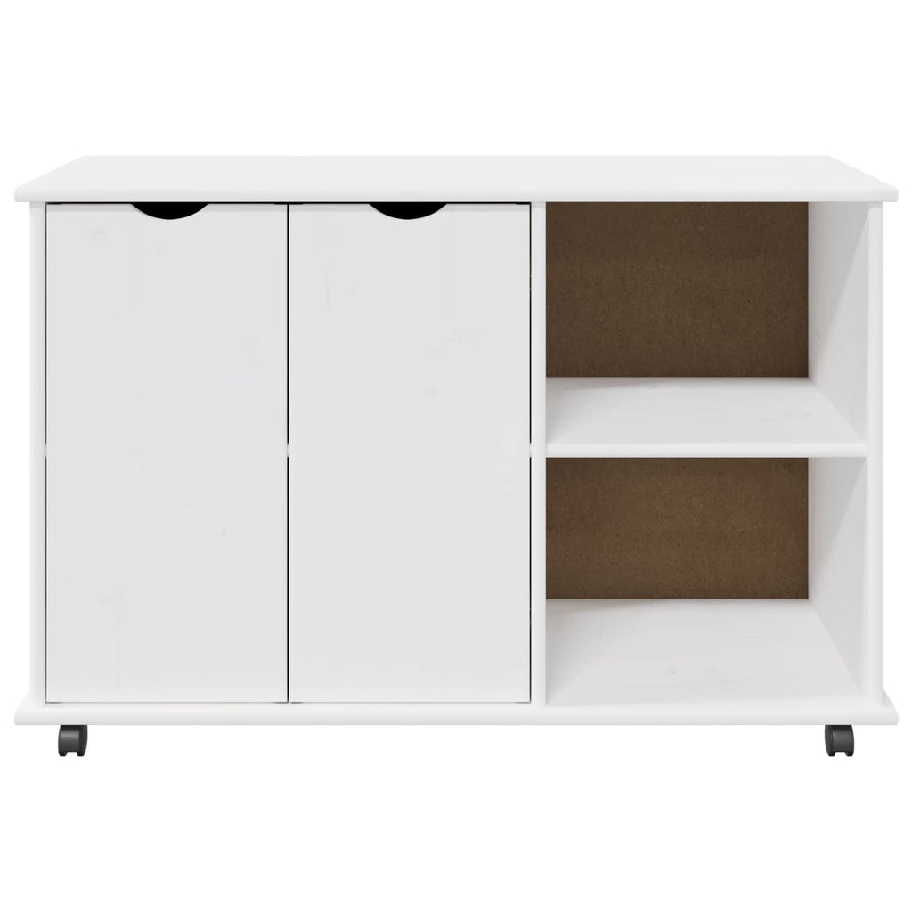 vidaXL Rolkowa szafka Biały 100 x 39 x 65,5 cm Lite drewno sosnowe
