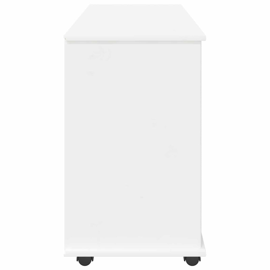 vidaXL Rolkowa szafka Biały 100 x 39 x 65,5 cm Lite drewno sosnowe