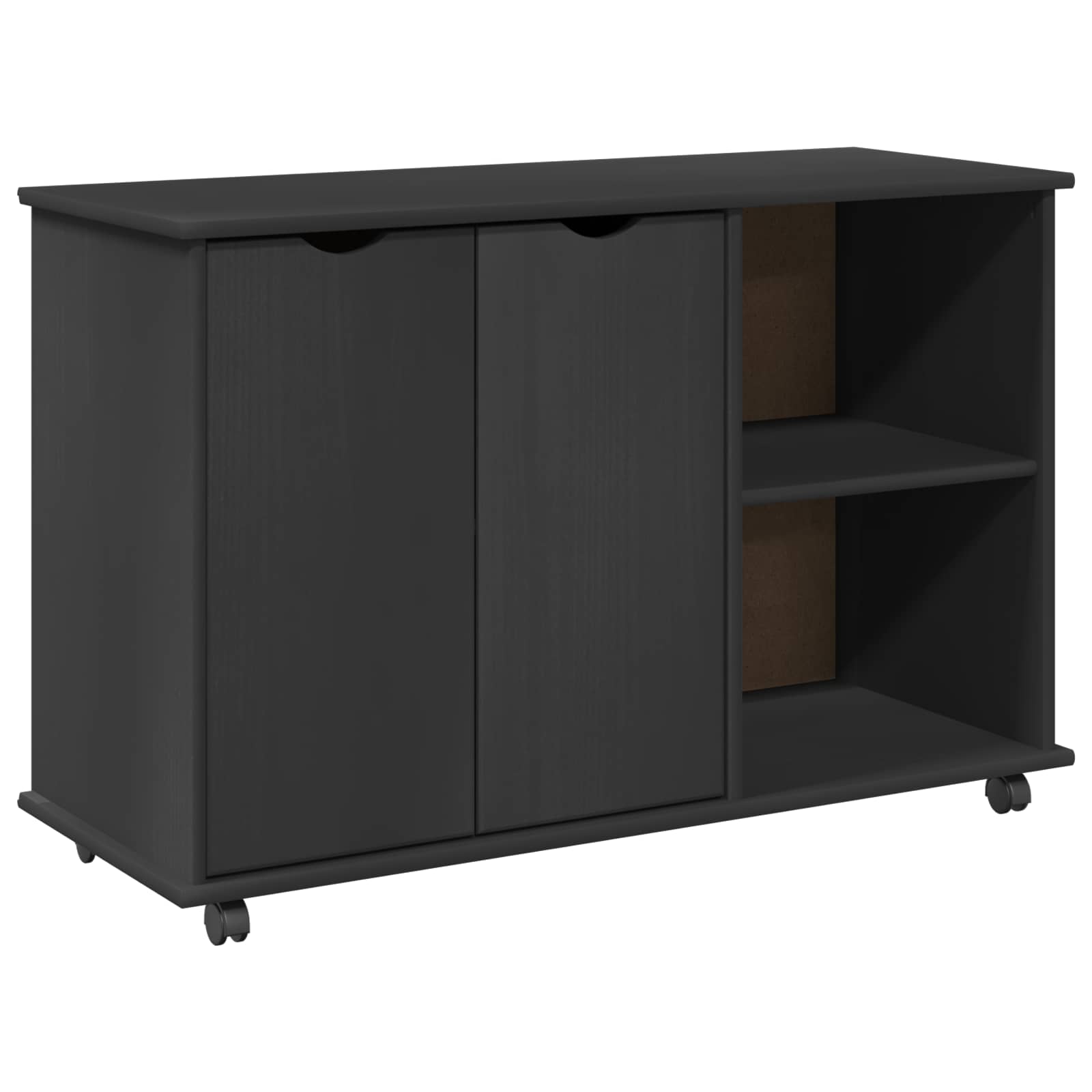 vidaXL Rolkowa szafka Szary 100 x 39 x 65,5 cm Lite drewno sosnowe
