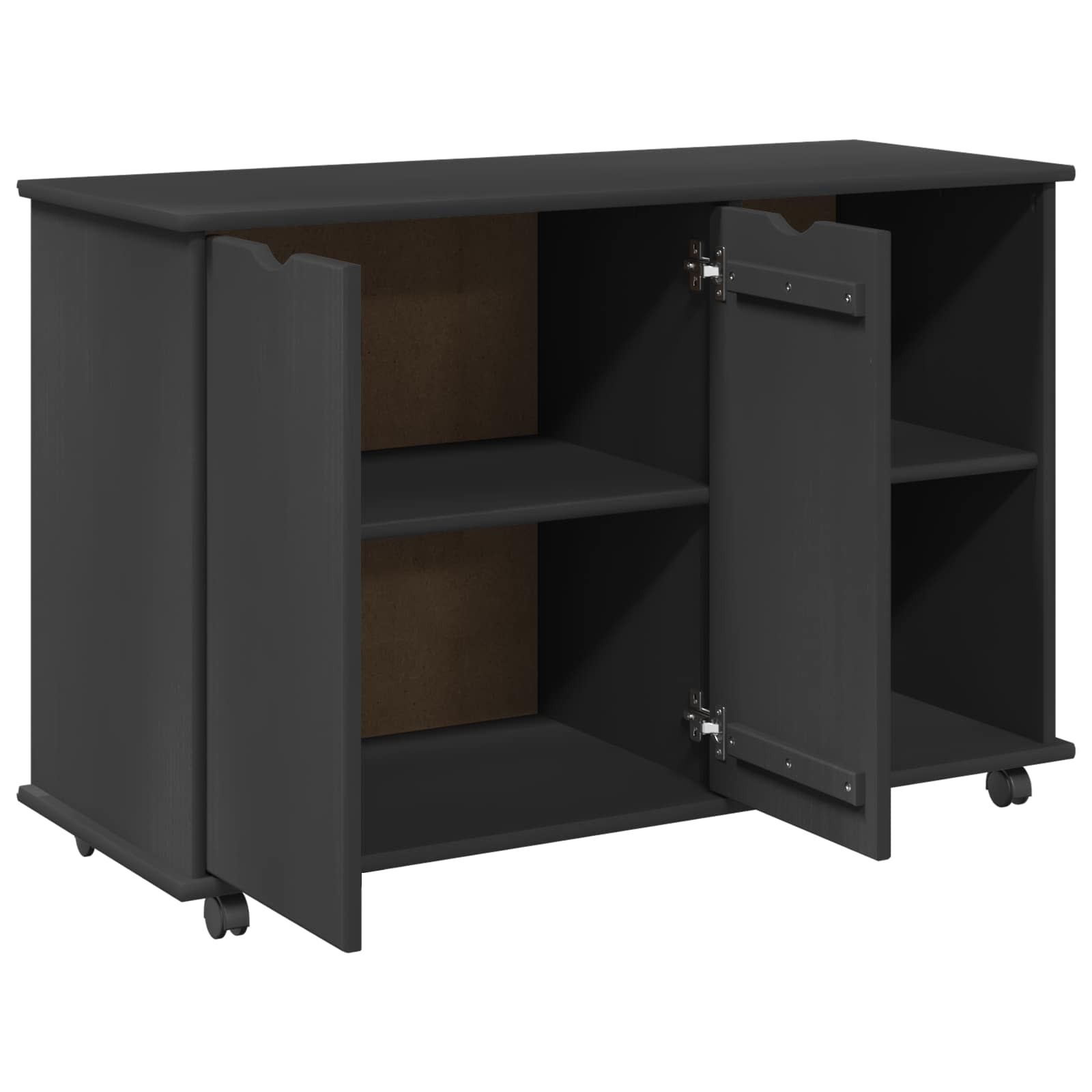 vidaXL Rolkowa szafka Szary 100 x 39 x 65,5 cm Lite drewno sosnowe
