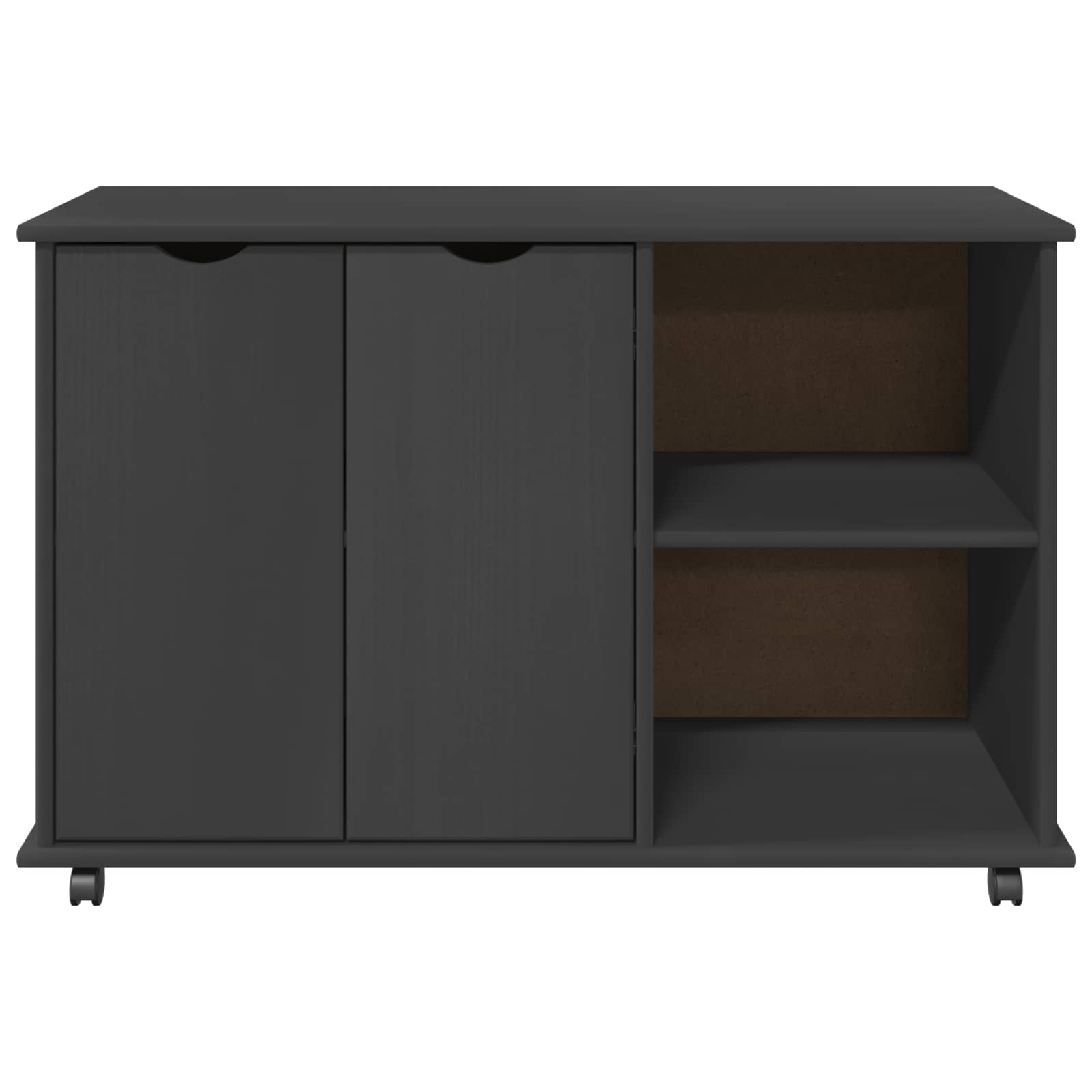 vidaXL Rolkowa szafka Szary 100 x 39 x 65,5 cm Lite drewno sosnowe