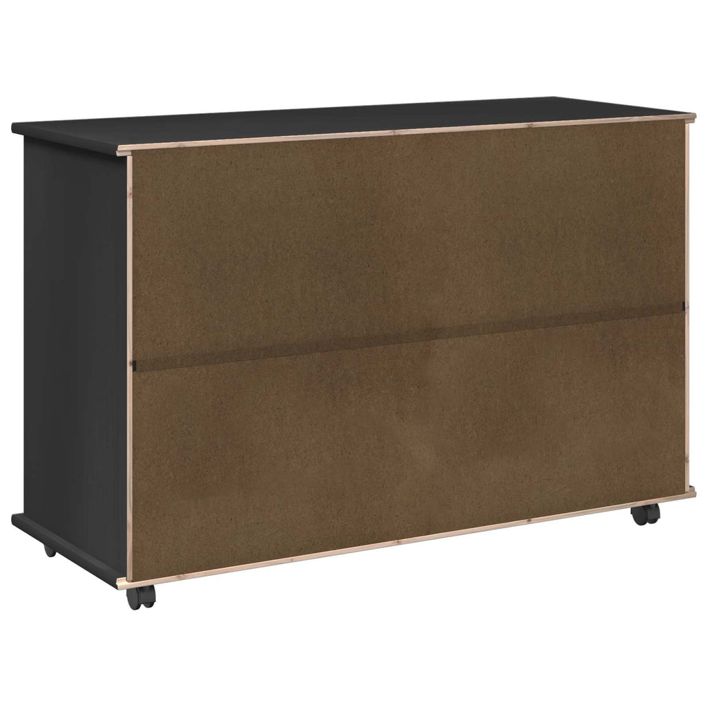 vidaXL Rolkowa szafka Czarny 100 x 39 x 65,5 cm Lite drewno sosnowe