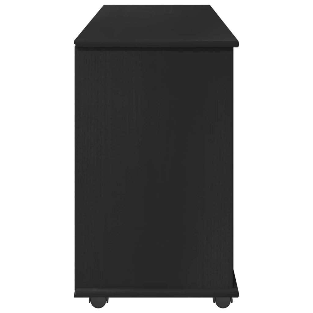 vidaXL Rolkowa szafka Czarny 100 x 39 x 65,5 cm Lite drewno sosnowe