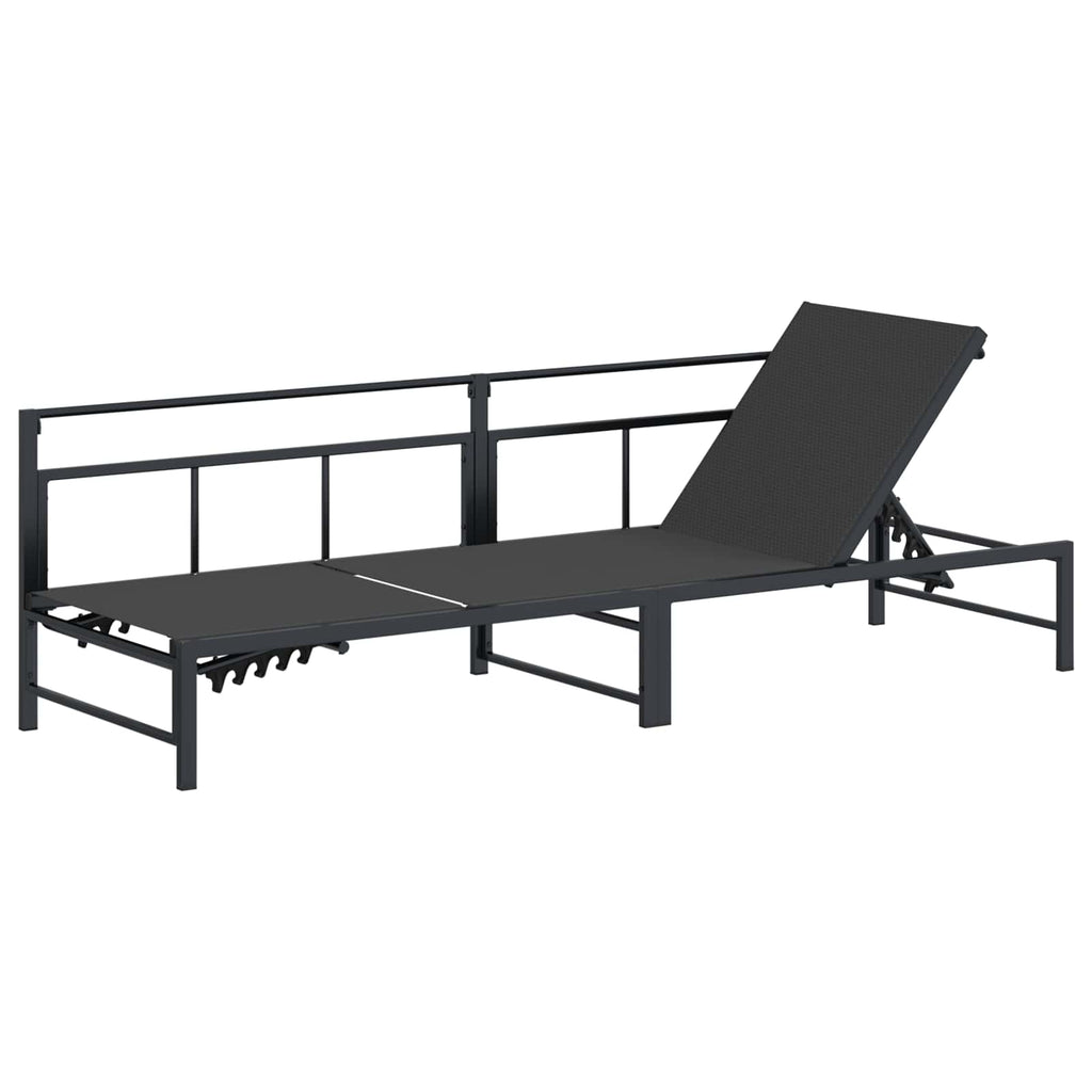 vidaXL Leżak Czarny 200 x 62 x 59,5 cm Textilene