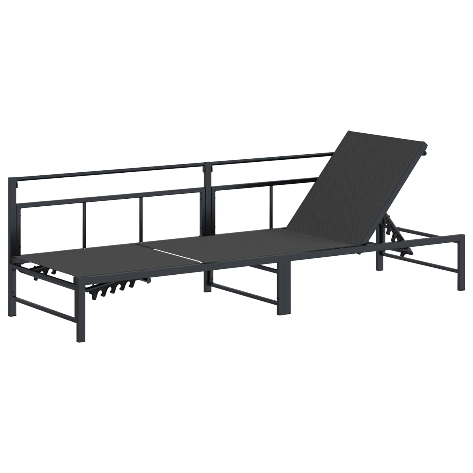 vidaXL Leżak Czarny 200 x 62 x 59,5 cm Textilene