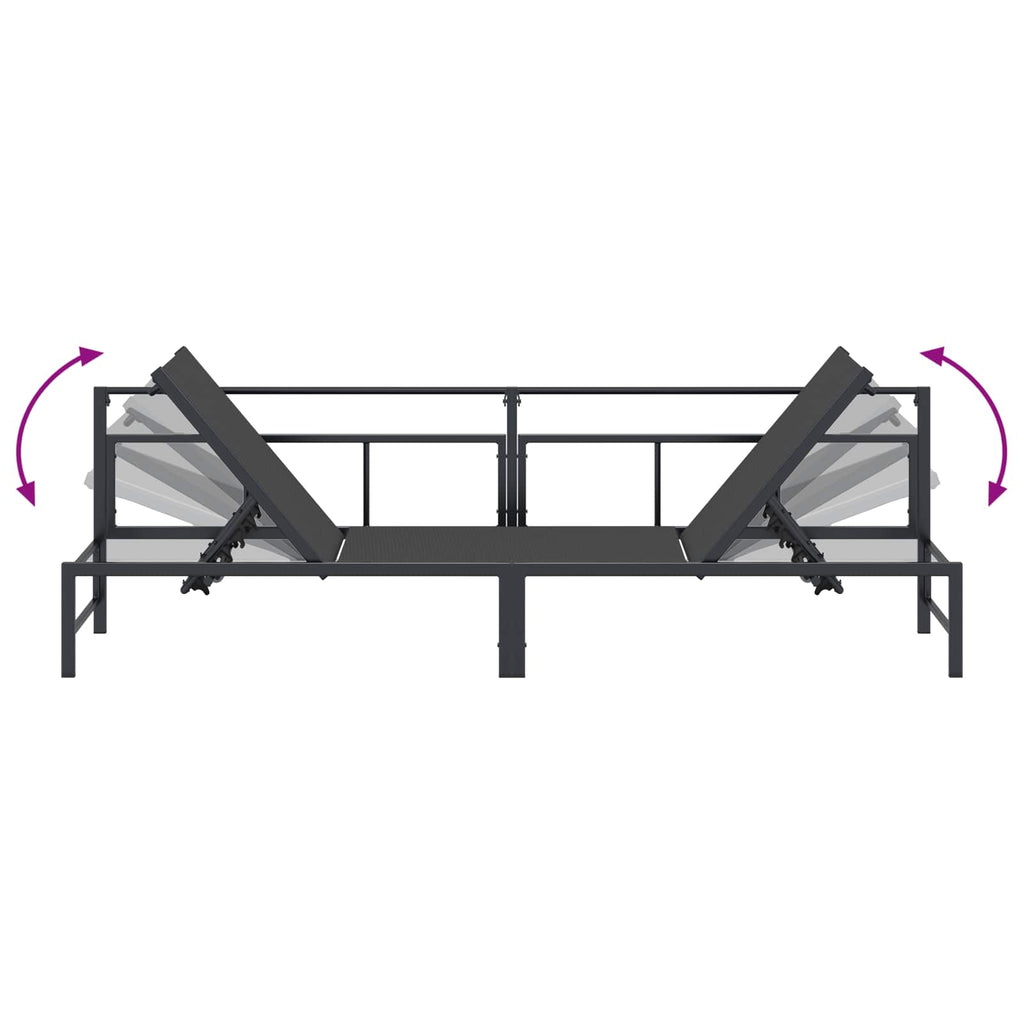 vidaXL Leżak Czarny 200 x 62 x 59,5 cm Textilene