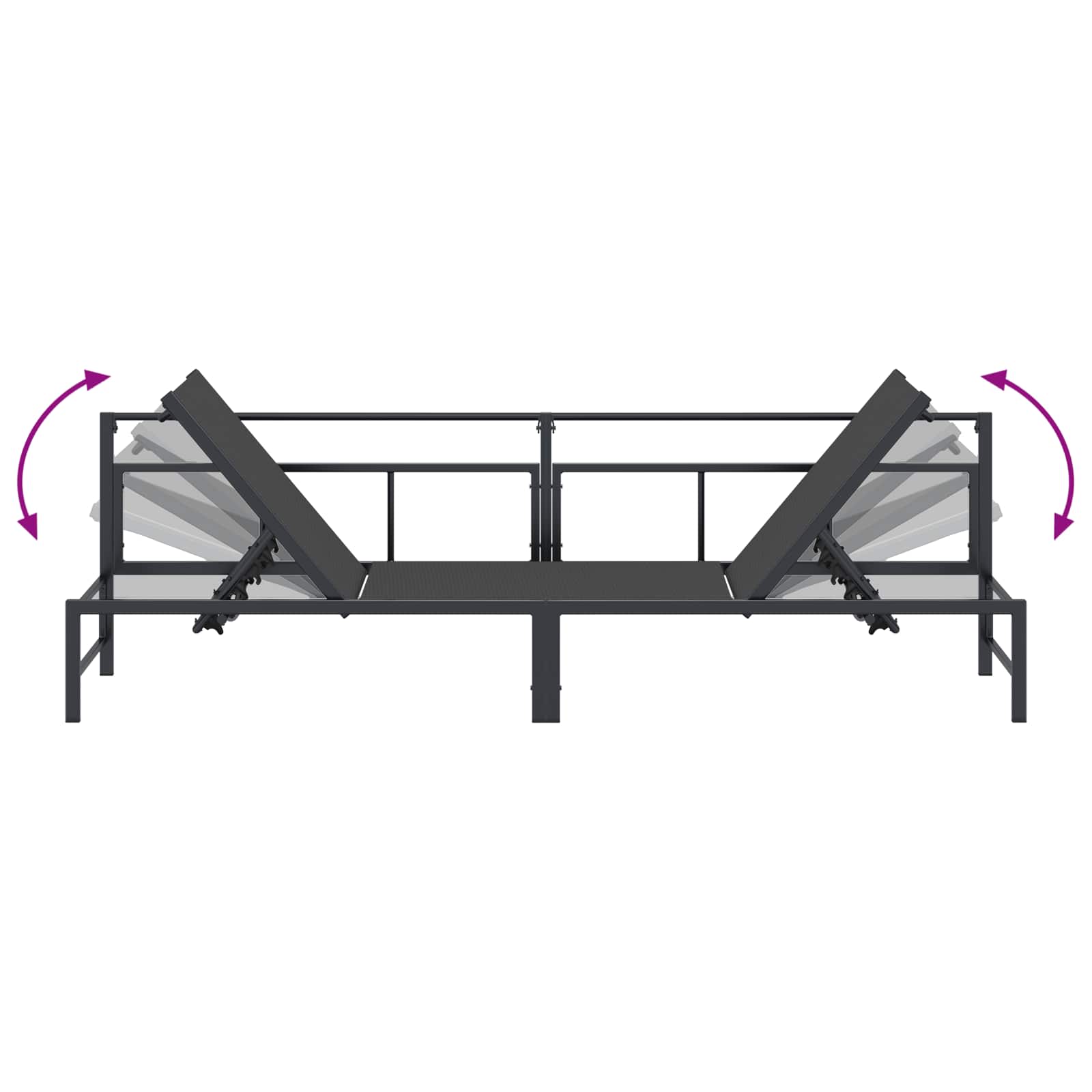 vidaXL Leżak Czarny 200 x 62 x 59,5 cm Textilene