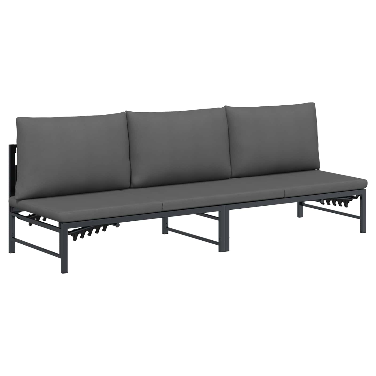 vidaXL Leżak słoneczny dla 3 osób Czarny 200 x 62 x 59,5 cm Textilene