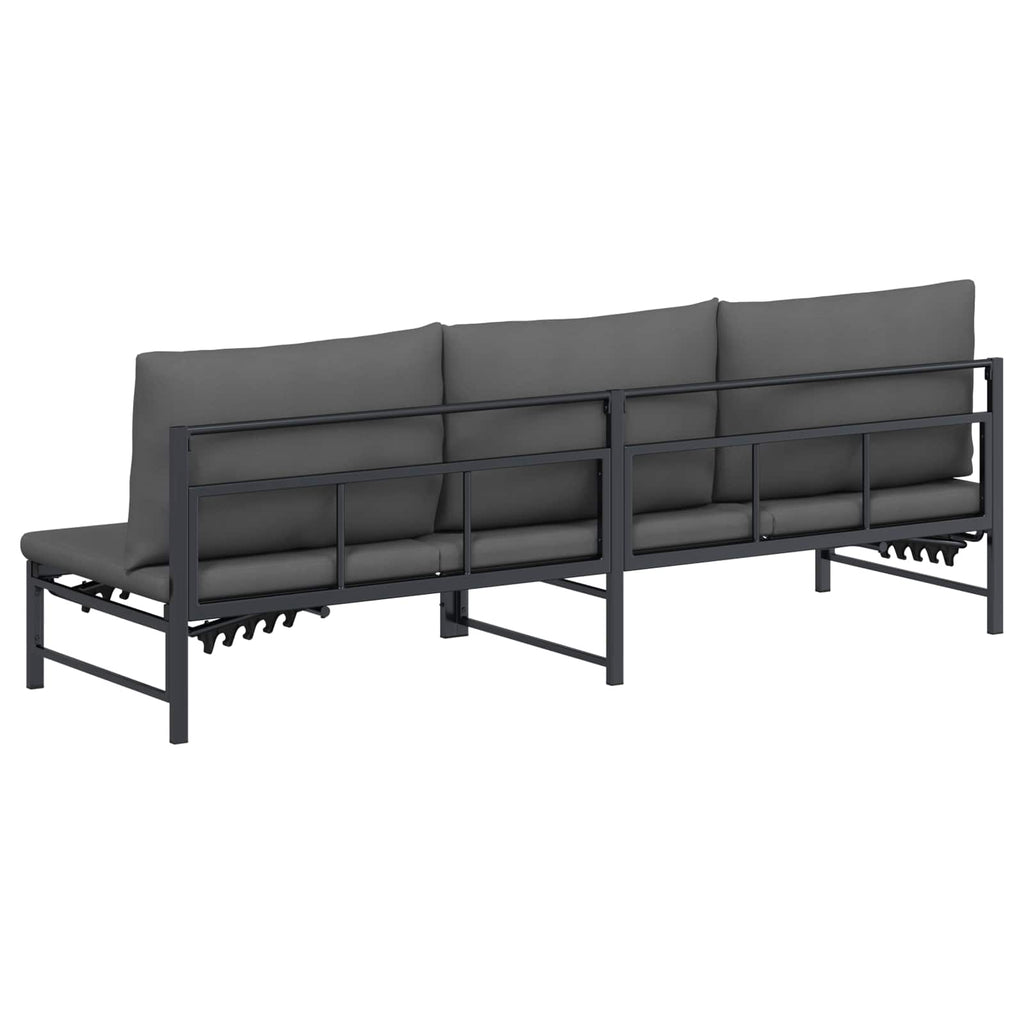 vidaXL Leżak słoneczny dla 3 osób Czarny 200 x 62 x 59,5 cm Textilene