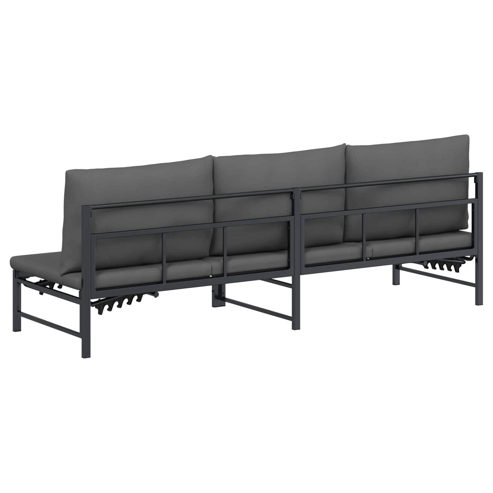 vidaXL Leżak słoneczny dla 3 osób Czarny 200 x 62 x 59,5 cm Textilene