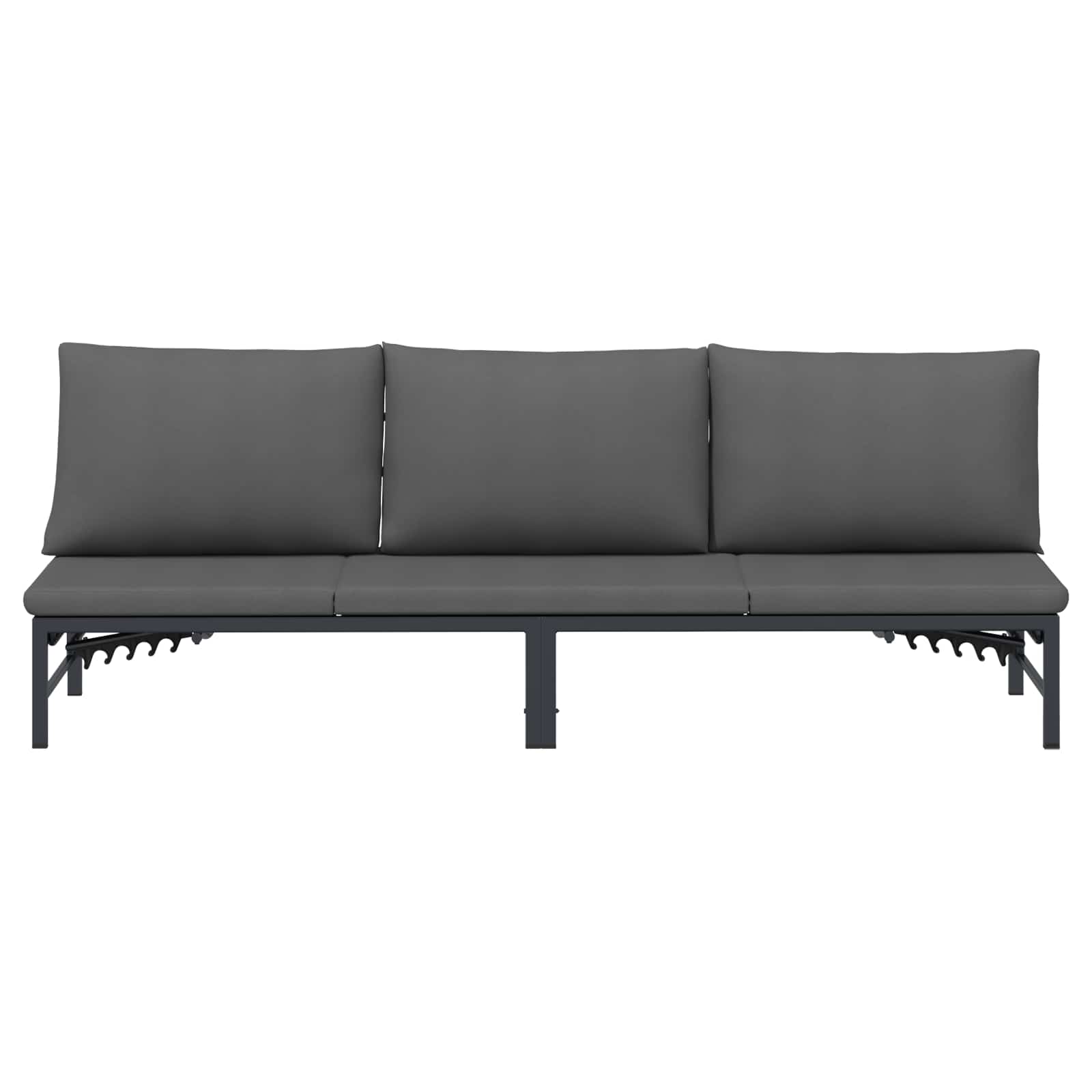 vidaXL Leżak słoneczny dla 3 osób Czarny 200 x 62 x 59,5 cm Textilene