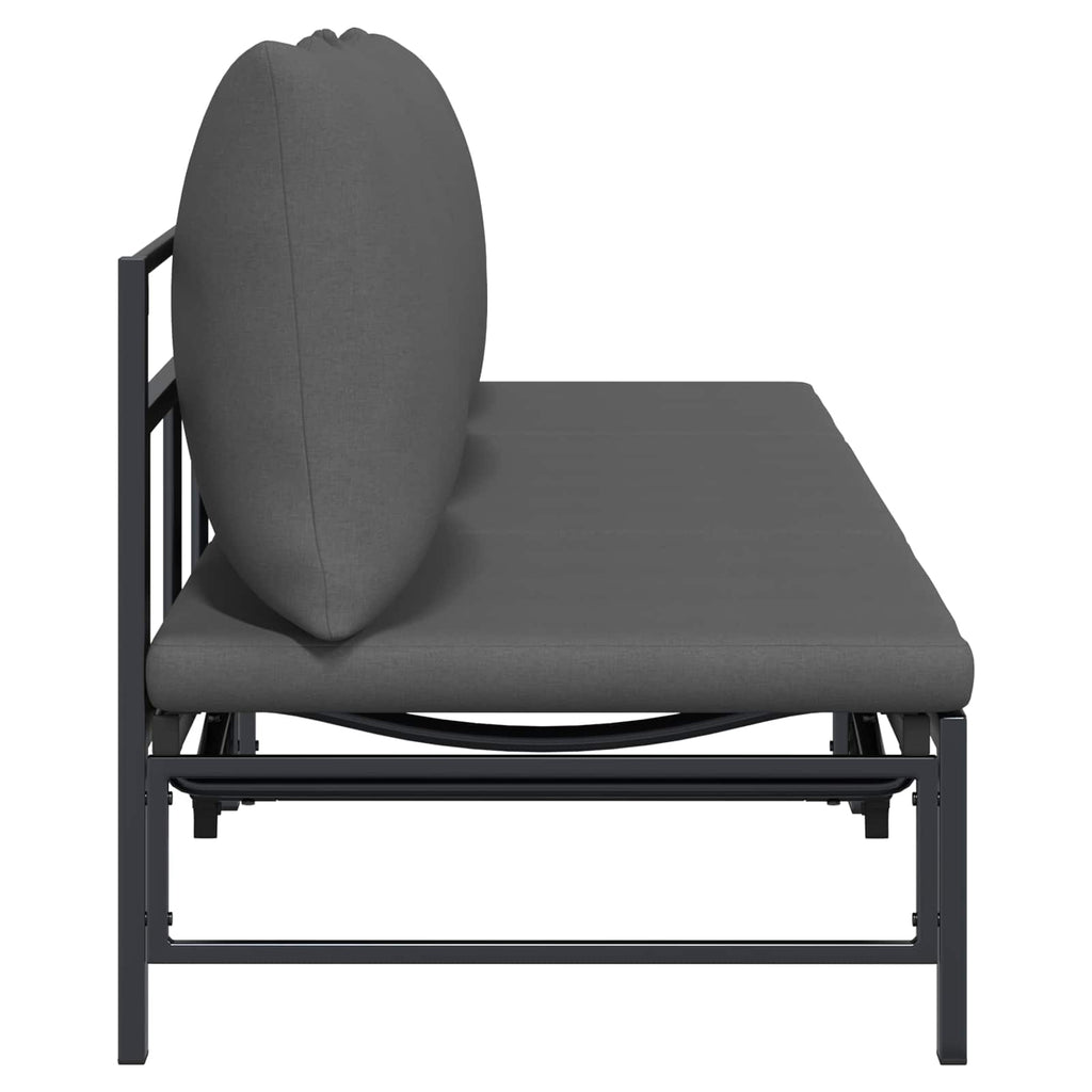 vidaXL Leżak słoneczny dla 3 osób Czarny 200 x 62 x 59,5 cm Textilene