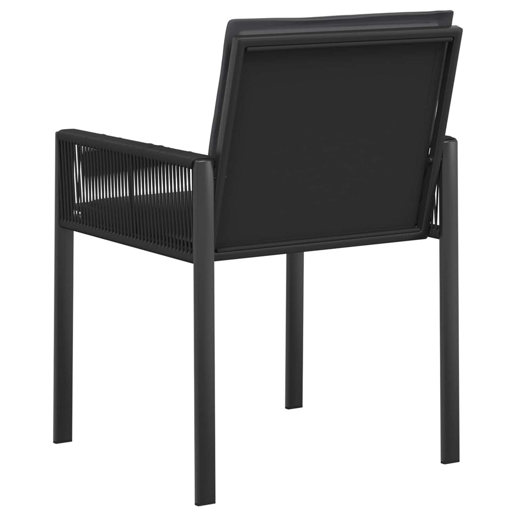 vidaXL Krzesła ogrodowe 6 pcs Czarny i Ciemnoszary polirattan
