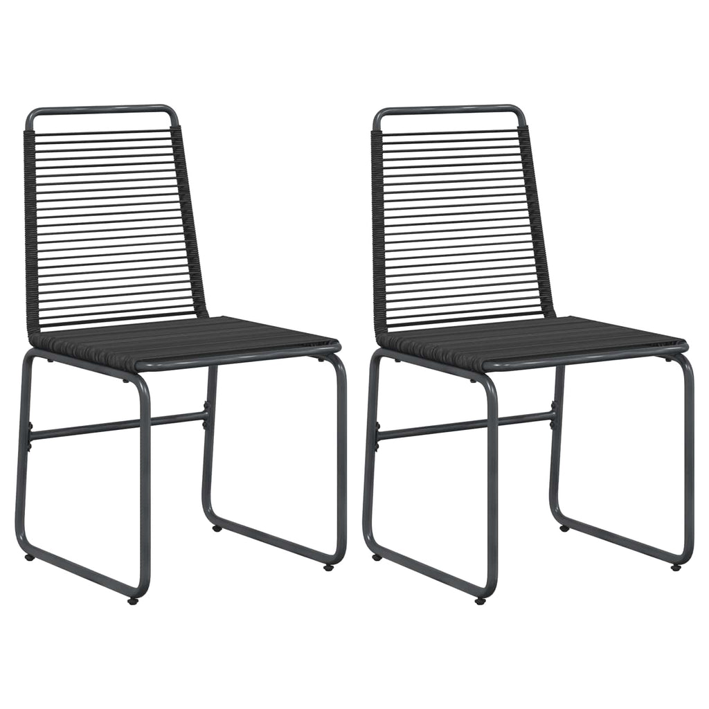 vidaXL Krzesła ogrodowe 2 pcs Czarny 48 x 55 x 89,5 cm rattan