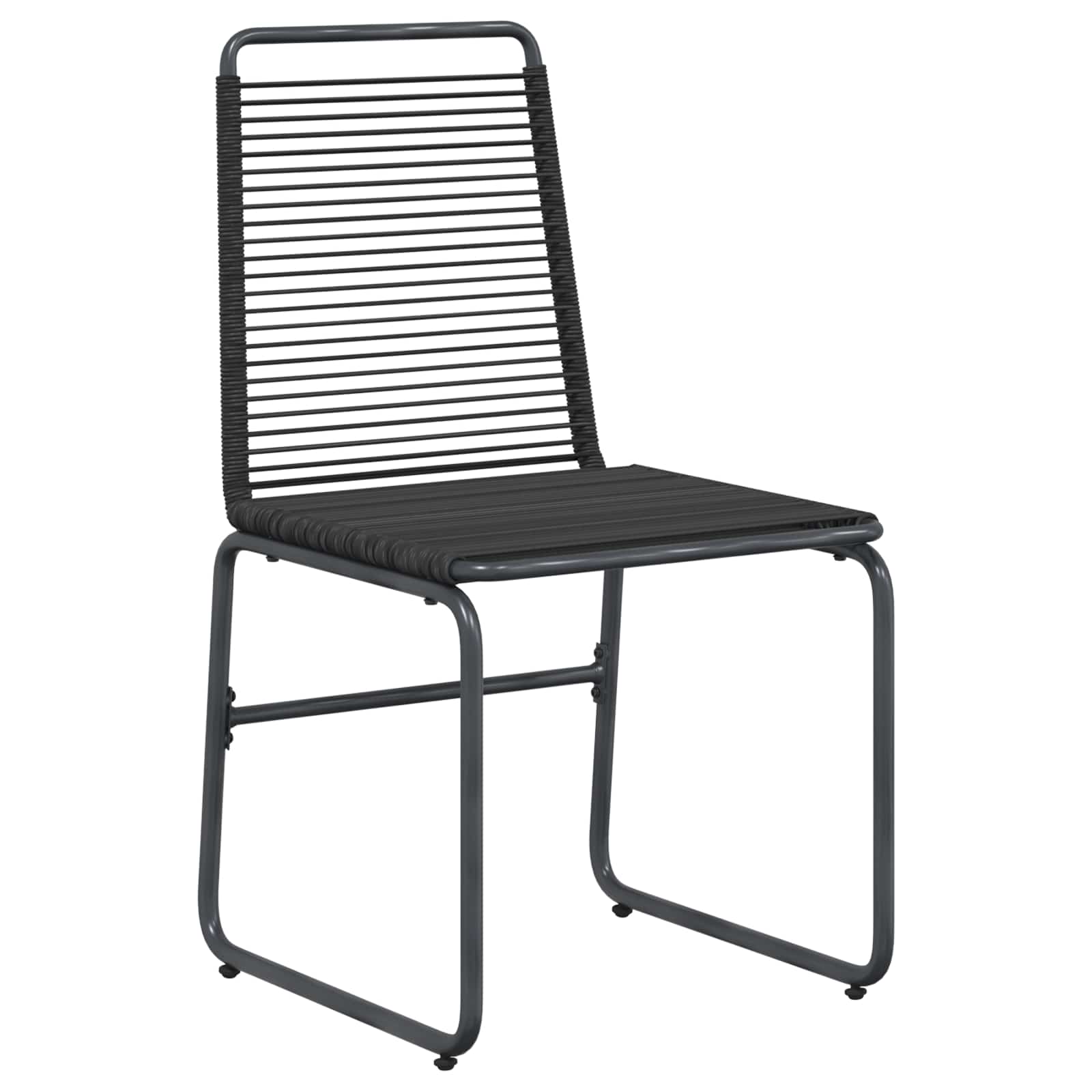 vidaXL Krzesła ogrodowe 2 pcs Czarny 48 x 55 x 89,5 cm rattan