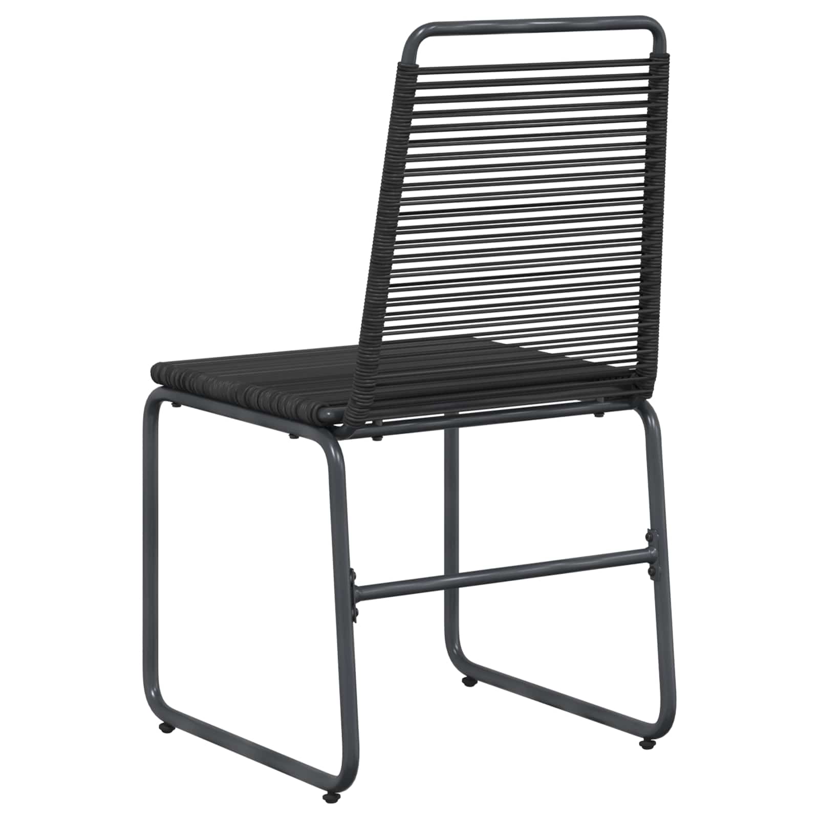 vidaXL Krzesła ogrodowe 2 pcs Czarny 48 x 55 x 89,5 cm rattan