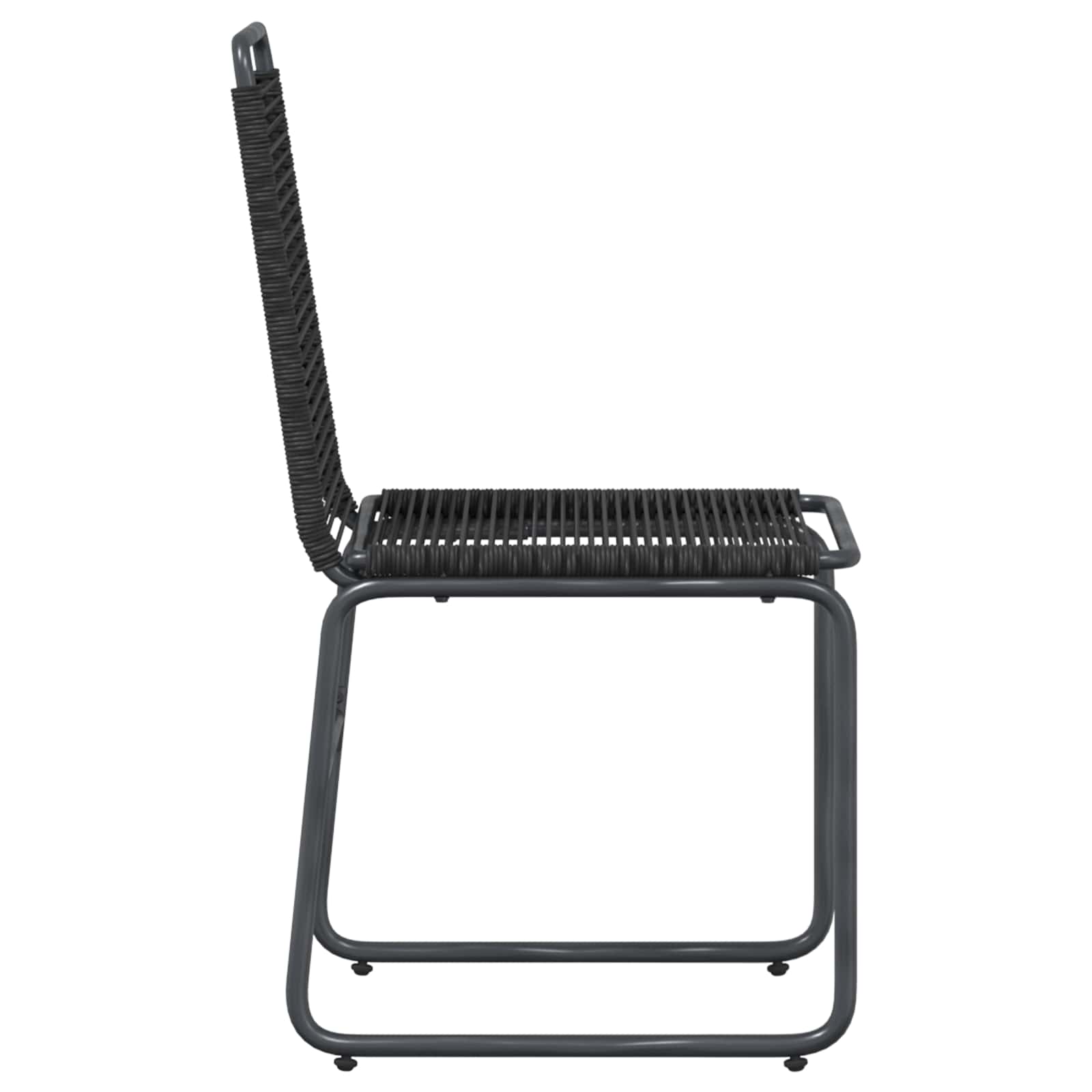 vidaXL Krzesła ogrodowe 2 pcs Czarny 48 x 55 x 89,5 cm rattan