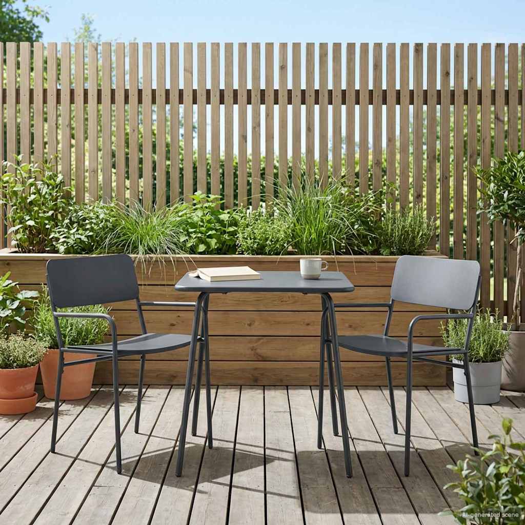 vidaXL Krzesła ogrodowe 2 pcs Antracyt 51 x 55 x 81 cm Stal