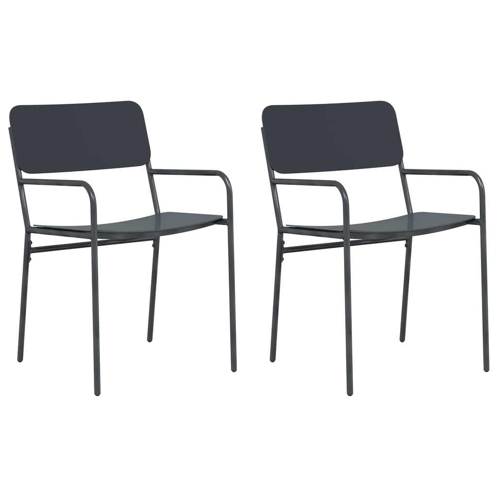 vidaXL Krzesła ogrodowe 2 pcs Antracyt 51 x 55 x 81 cm Stal