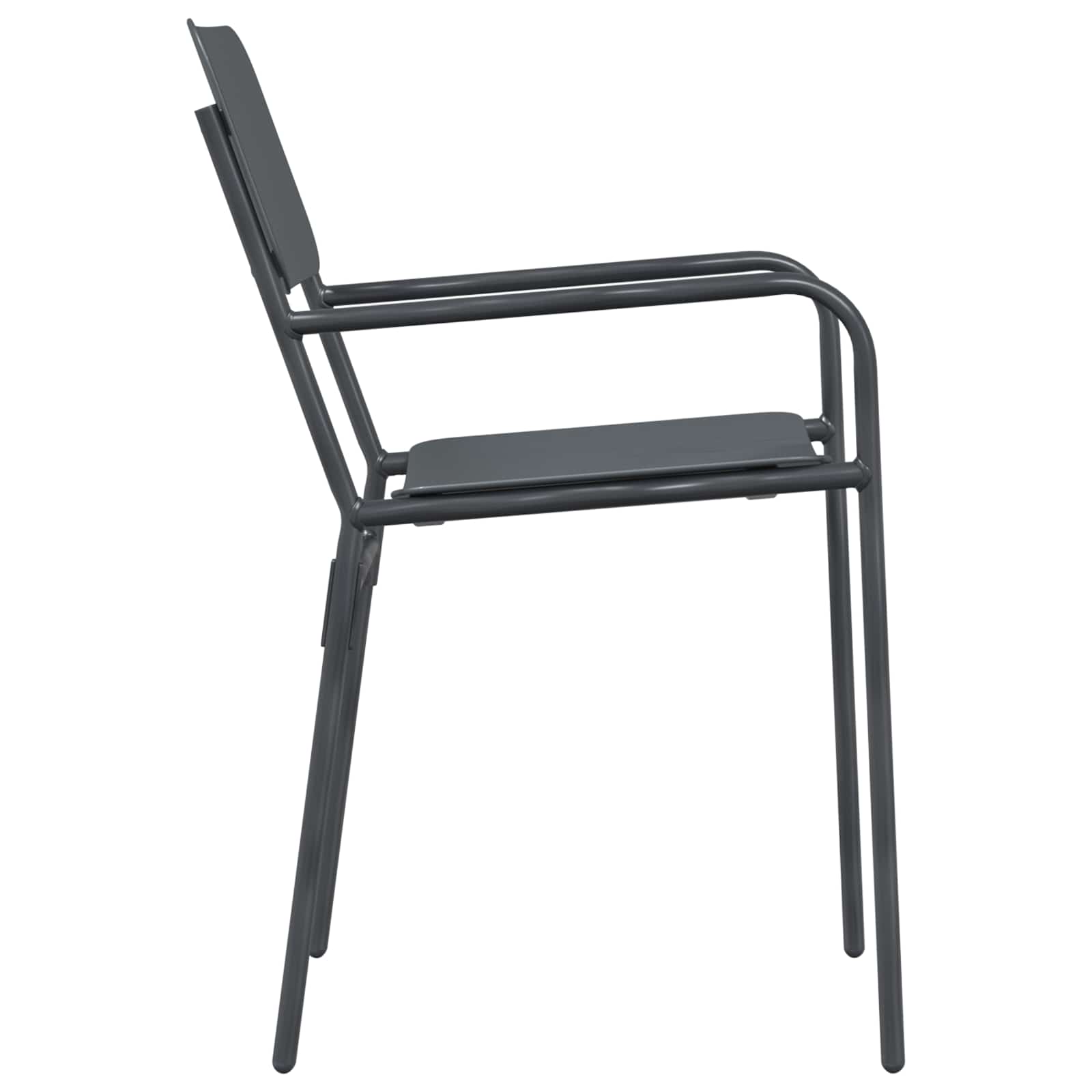 vidaXL Krzesła ogrodowe 2 pcs Antracyt 51 x 55 x 81 cm Stal