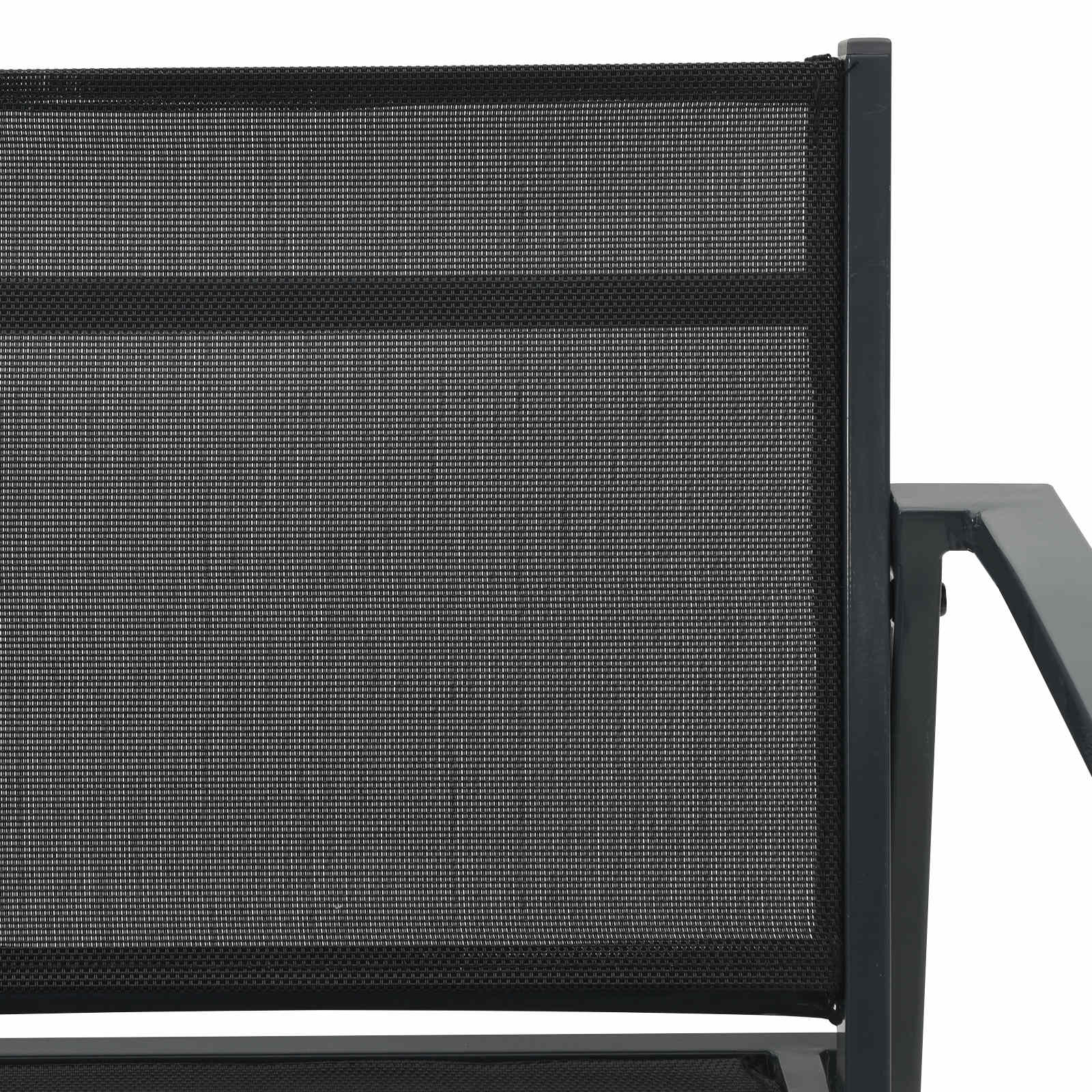 vidaXL Krzesła ogrodowe 2 pcs Czarny i antracyt 53,5 x 59 x 77 cm