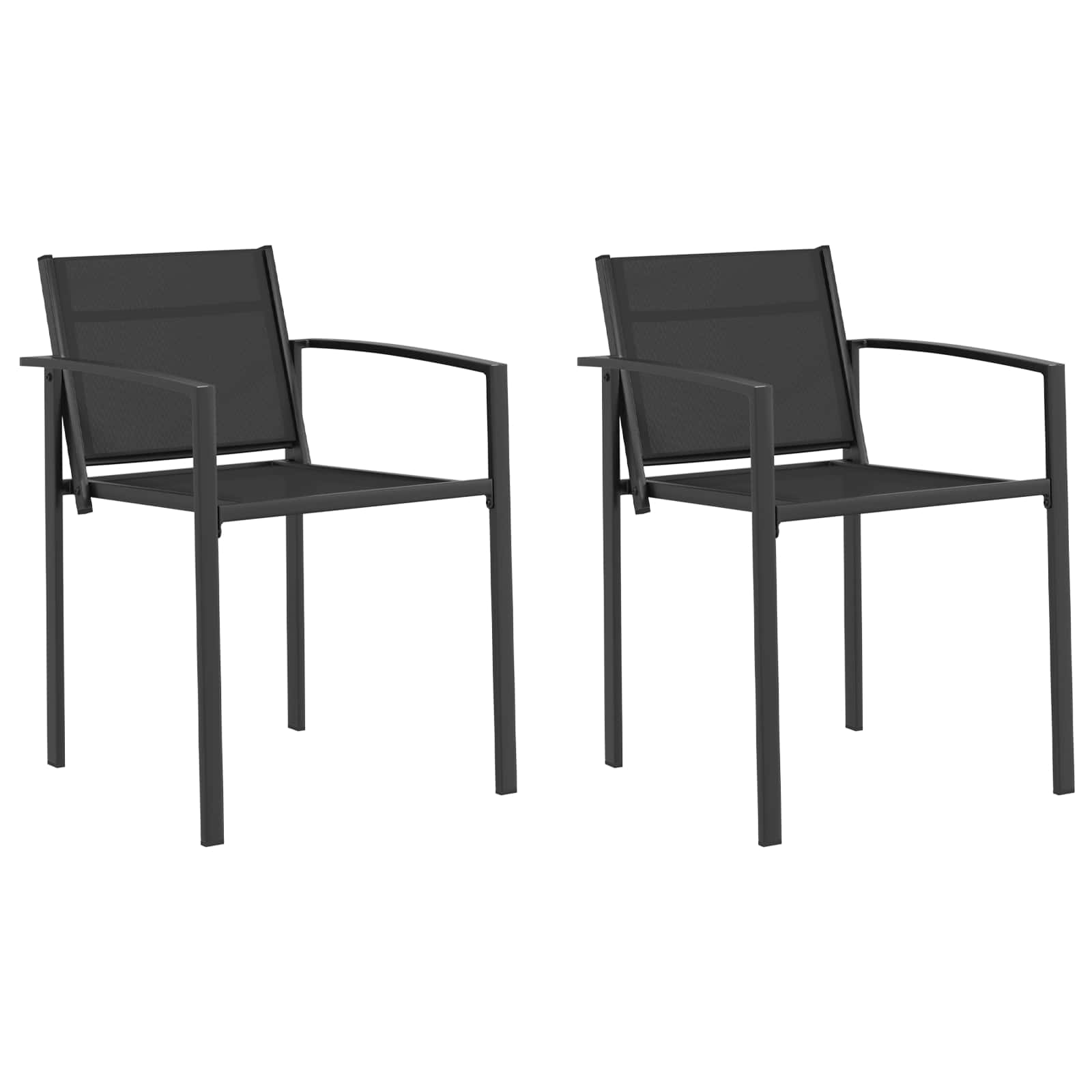 vidaXL Krzesła ogrodowe 2 pcs Czarny i antracyt 53,5 x 59 x 77 cm