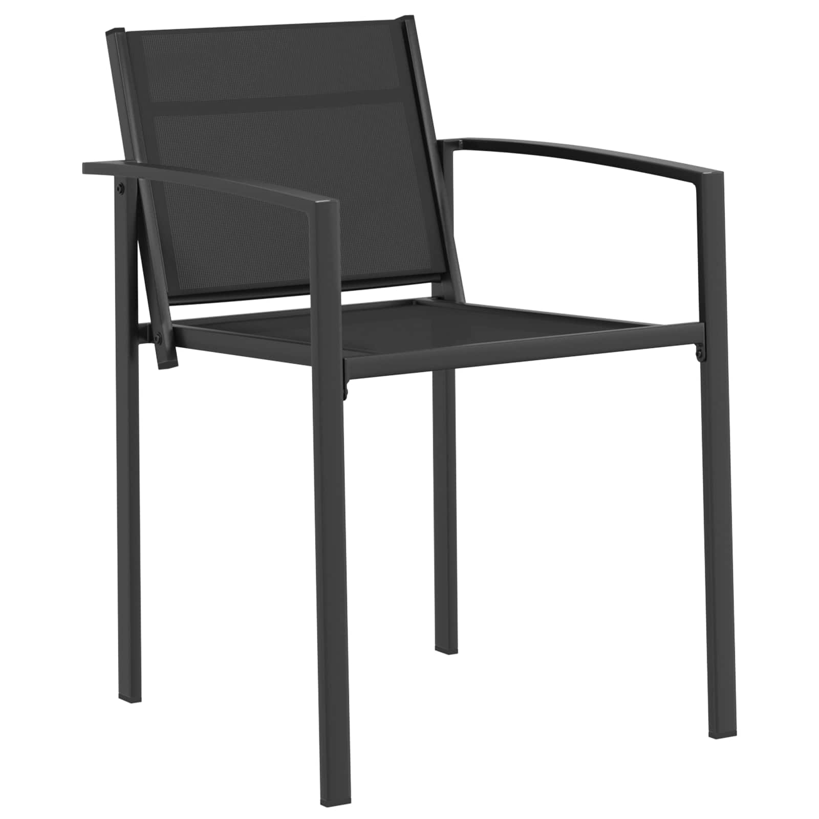 vidaXL Krzesła ogrodowe 2 pcs Czarny i antracyt 53,5 x 59 x 77 cm