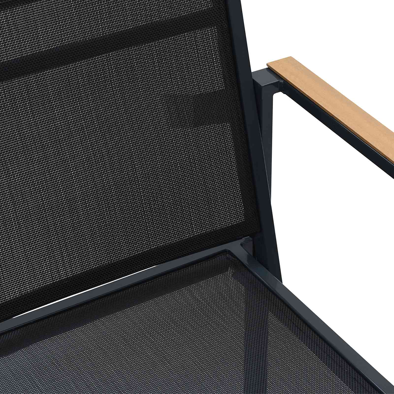 vidaXL Krzesła ogrodowe 2 pcs Czarny i antracyt 53,5 x 59 x 77 cm
