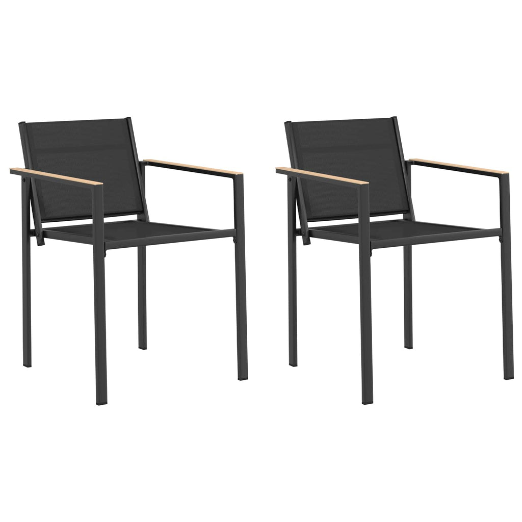 vidaXL Krzesła ogrodowe 2 pcs Czarny i antracyt 53,5 x 59 x 77 cm